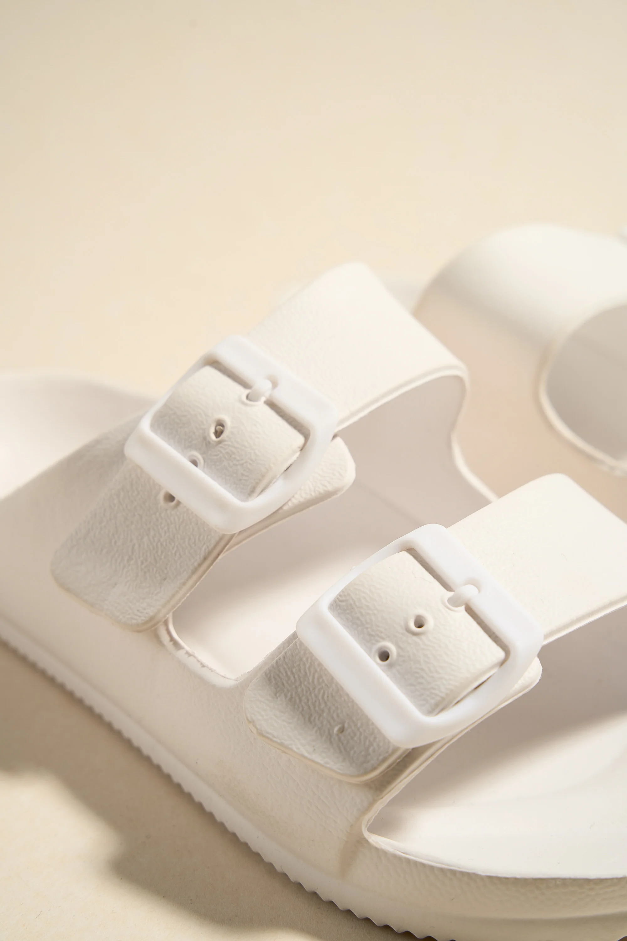 Cool White Double Buckle Slides - Image 2
