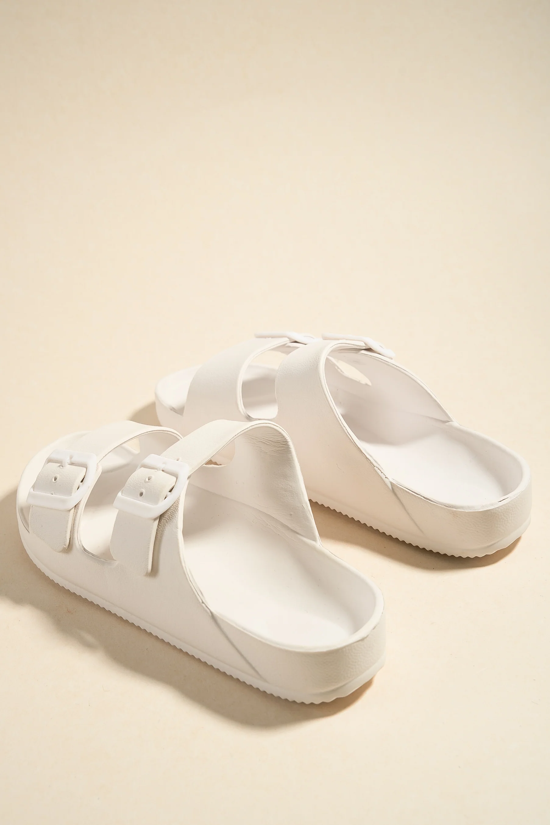 Cool White Double Buckle Slides - Image 3