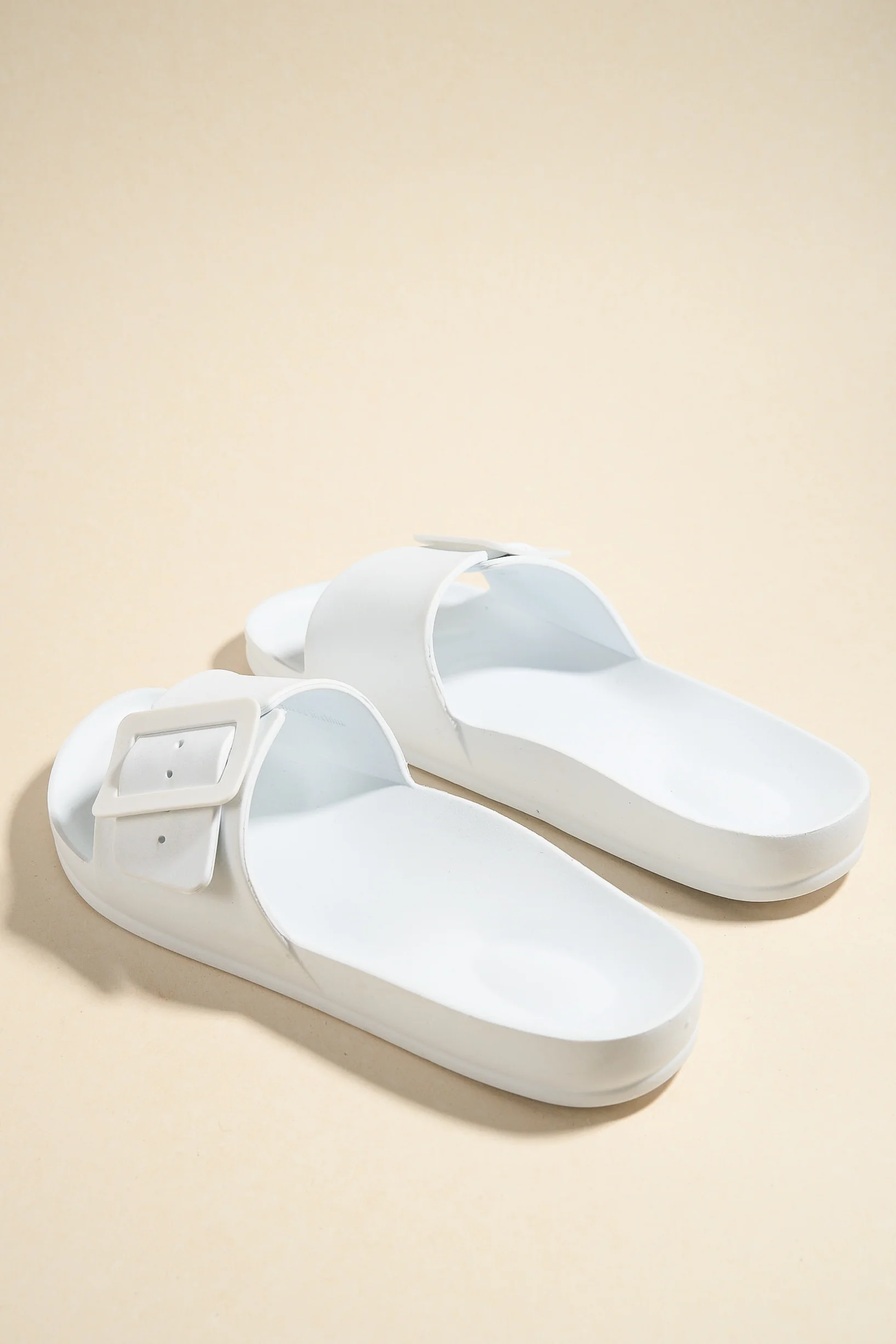 Cool White Single Buckle Slides - Image 3