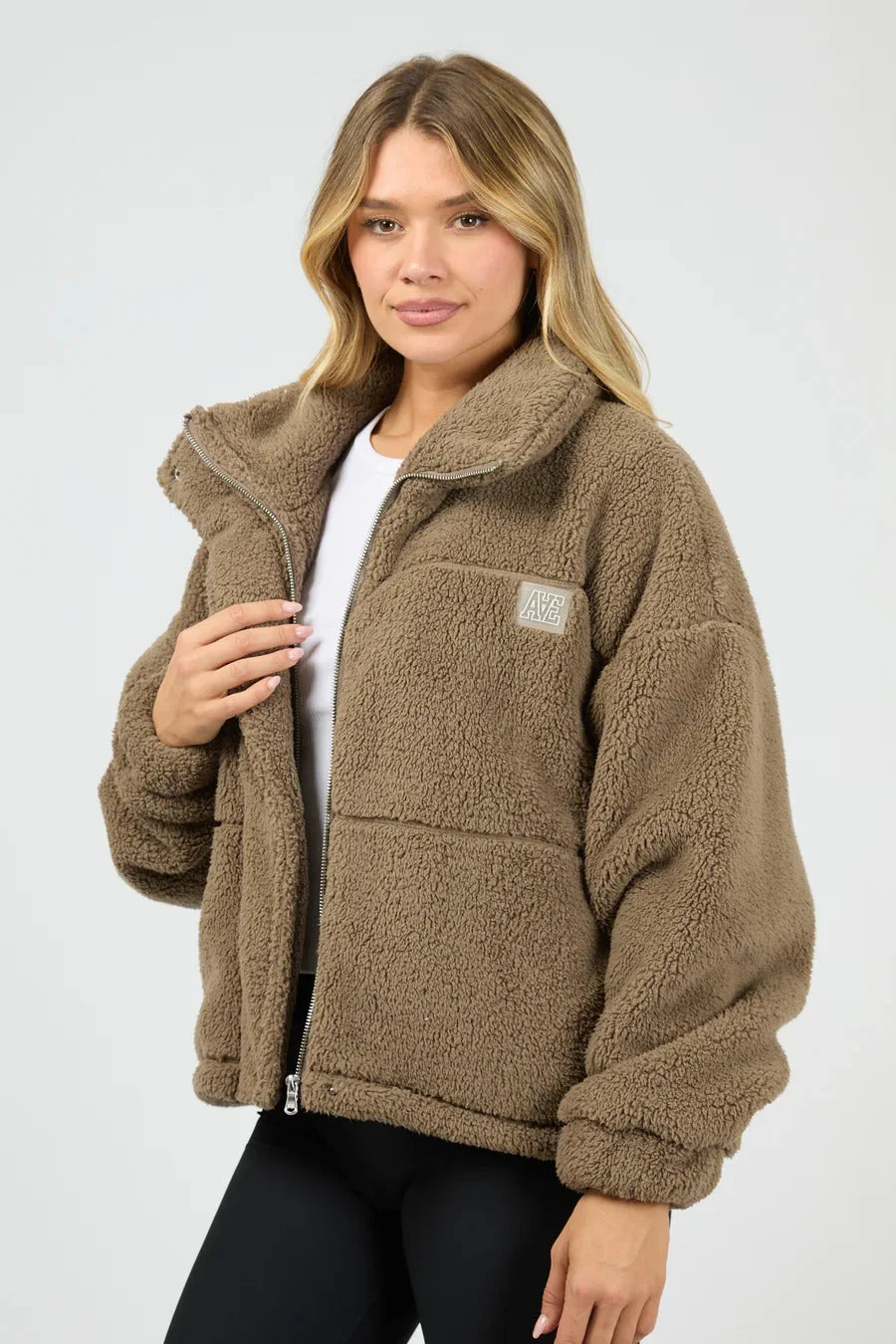 Cosy Club Mocha Teddy Jacket - Image 3