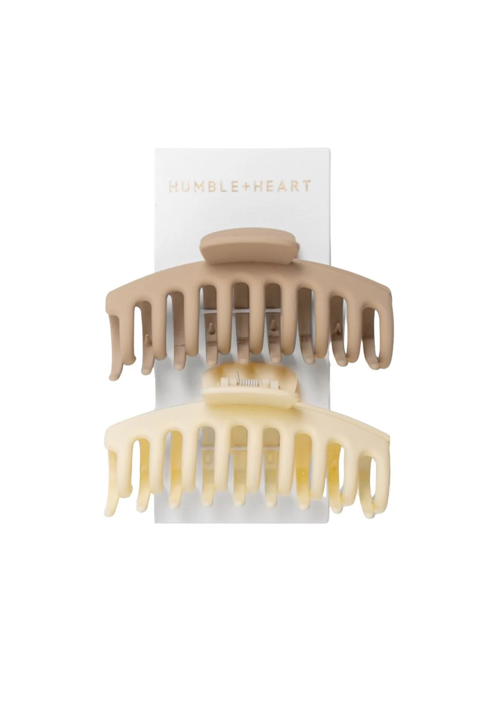 Cream Neutral 2 PC Claw Clips - Image 2