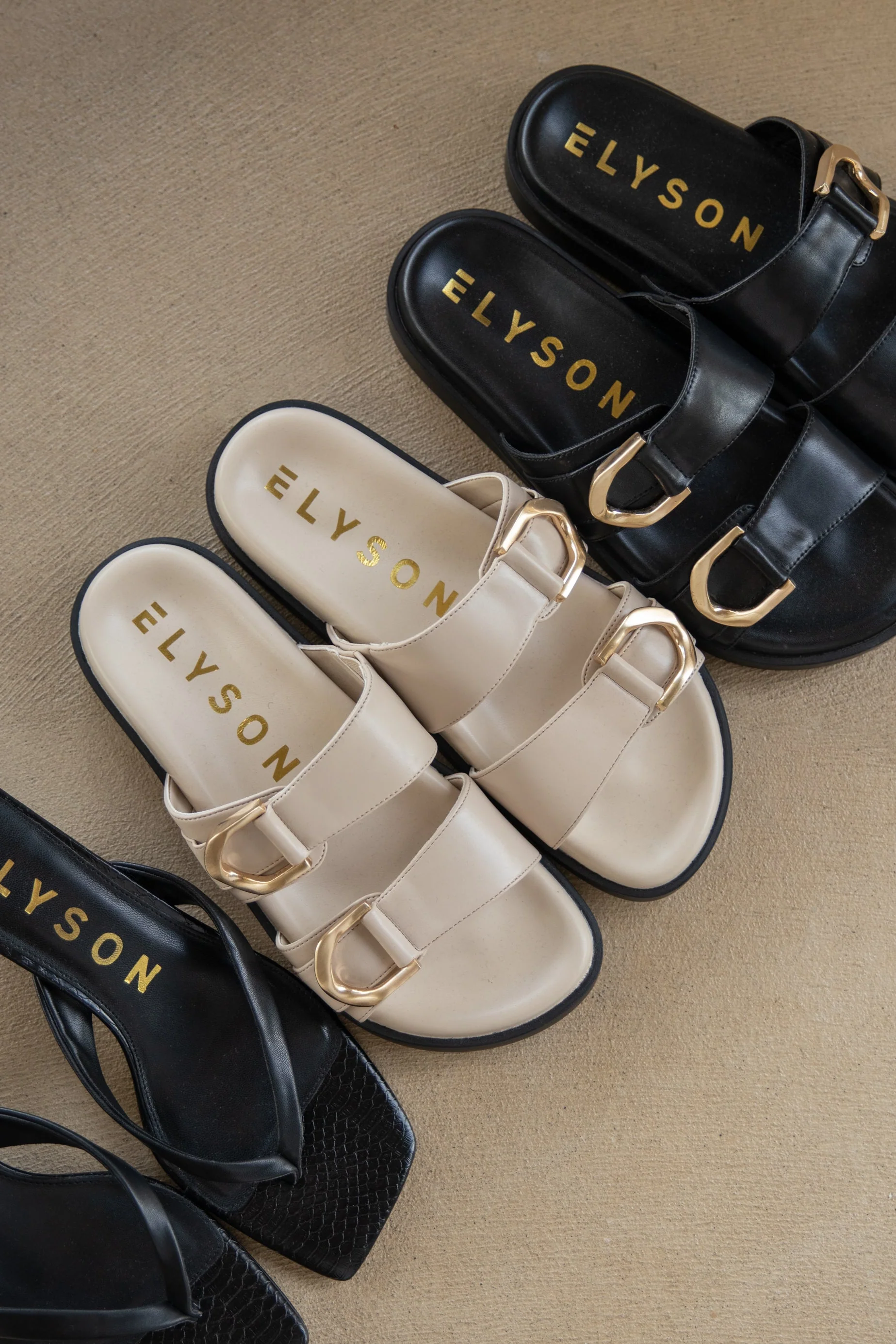 Cruise Bone Leather Double Buckle Slide