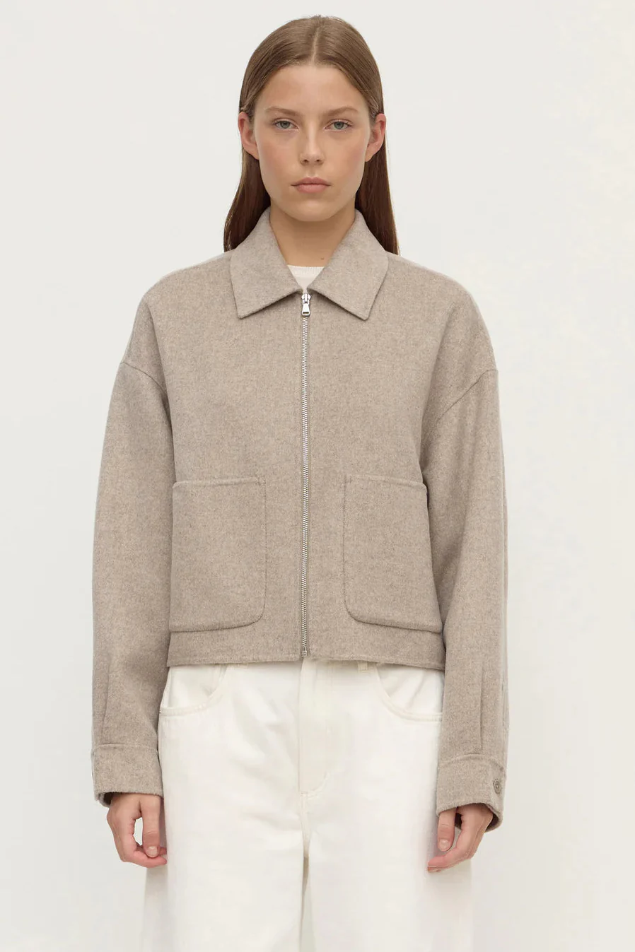 Dallas Pebble Wool Collared Jacket