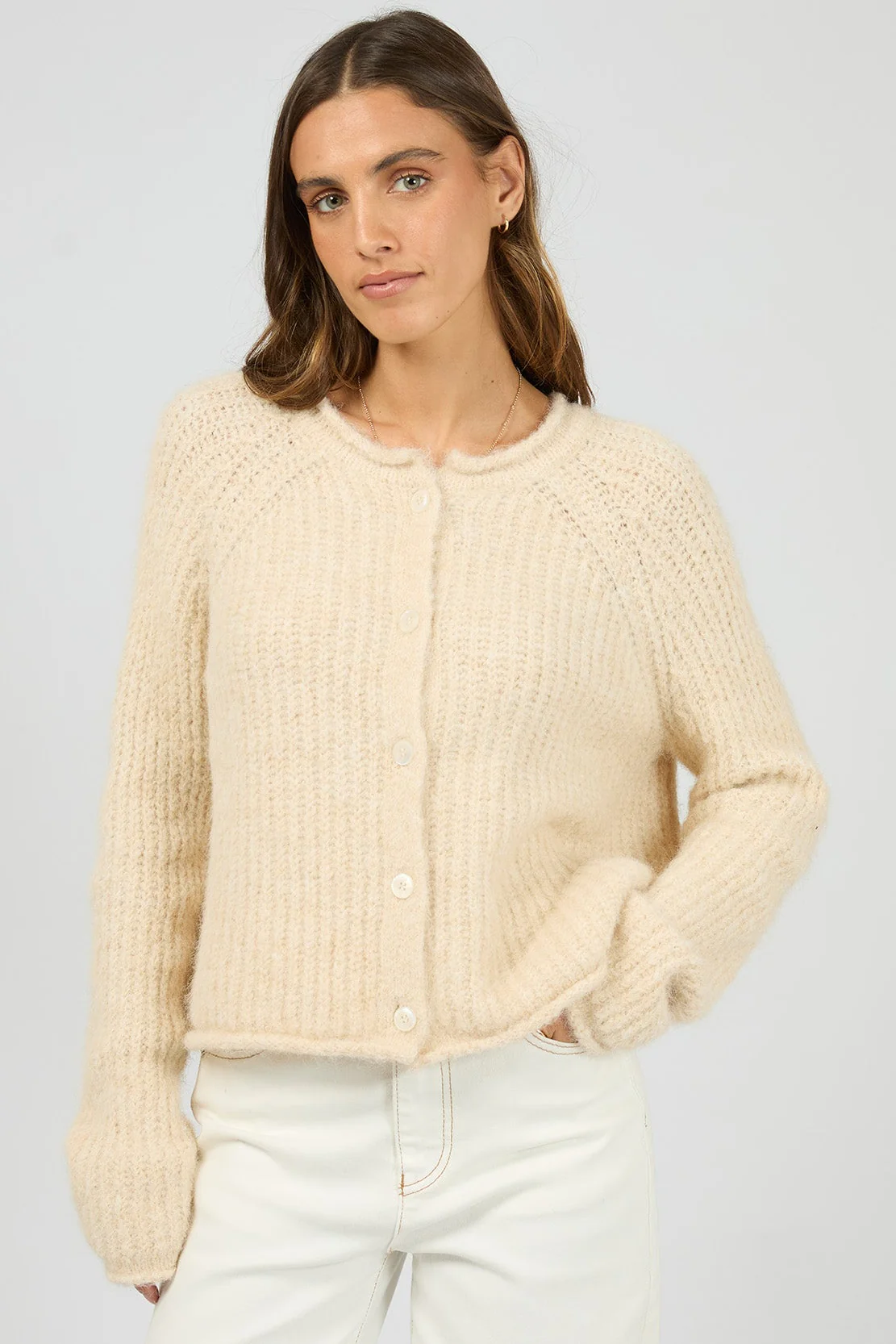 Devon Cream Crew Cardigan