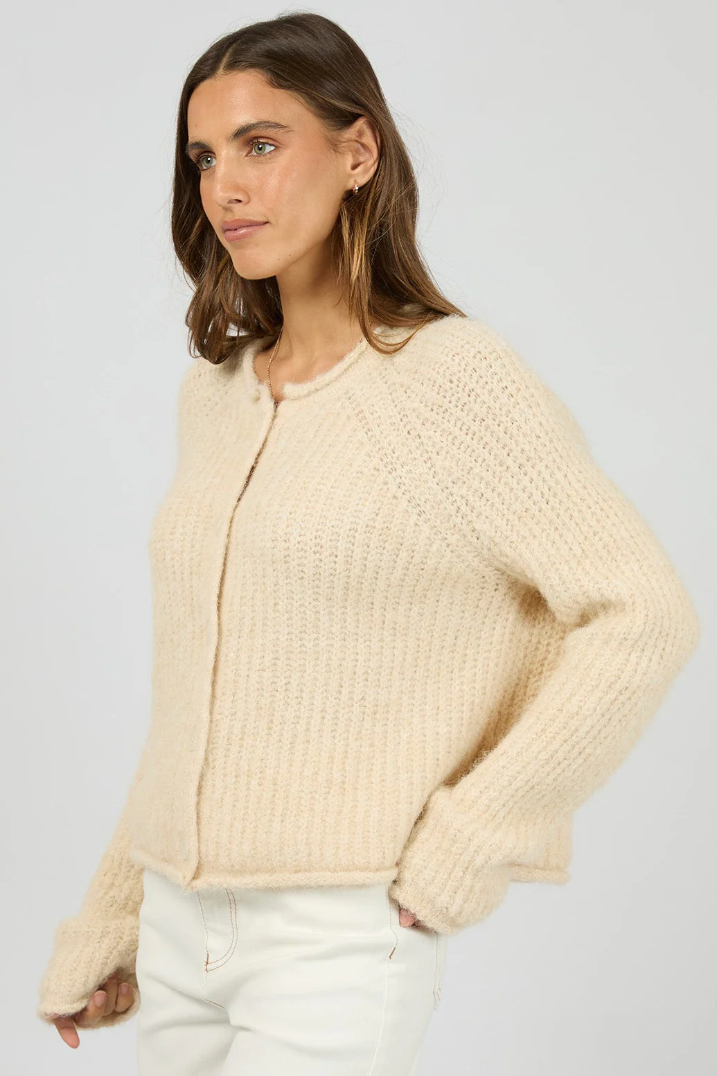 Devon Cream Crew Cardigan - Image 4