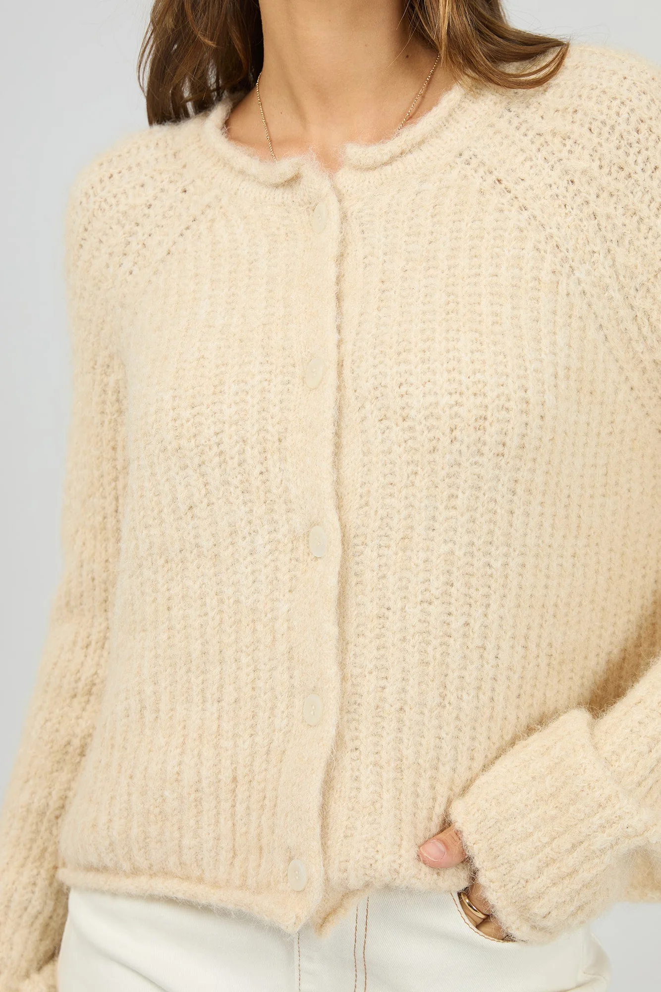 Devon Cream Crew Cardigan - Image 5