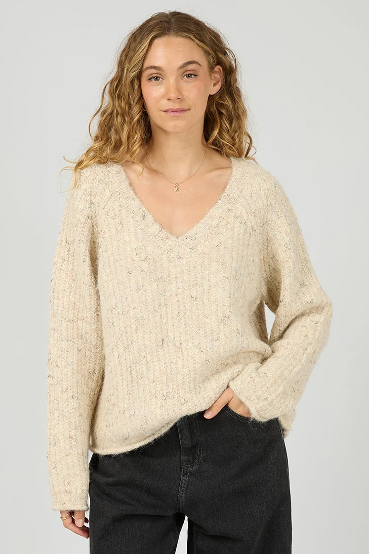 Devon Vanilla V Neck Jumper