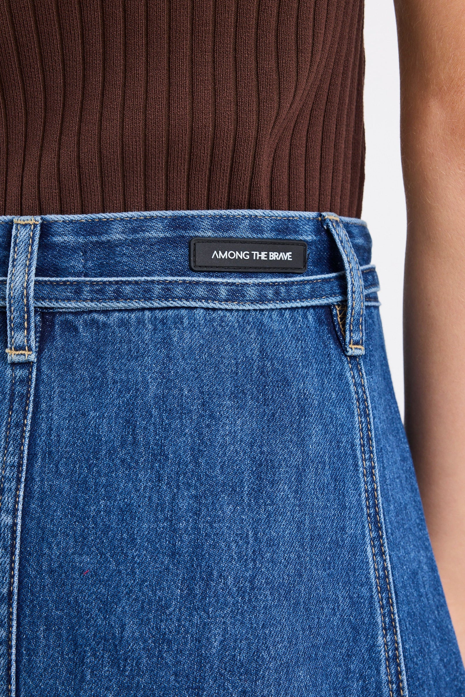 Dockside Storm Blue Denim Tie Front Maxi Skirt - Image 4