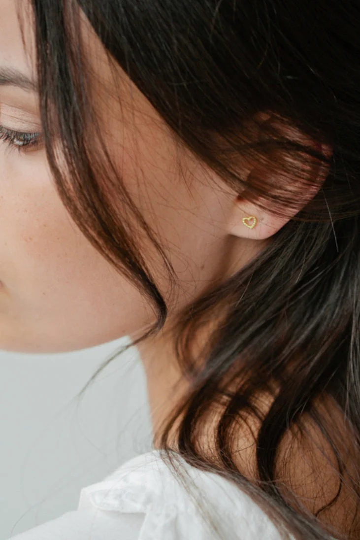 Dotty Love Stud Earrings Gold - Image 2