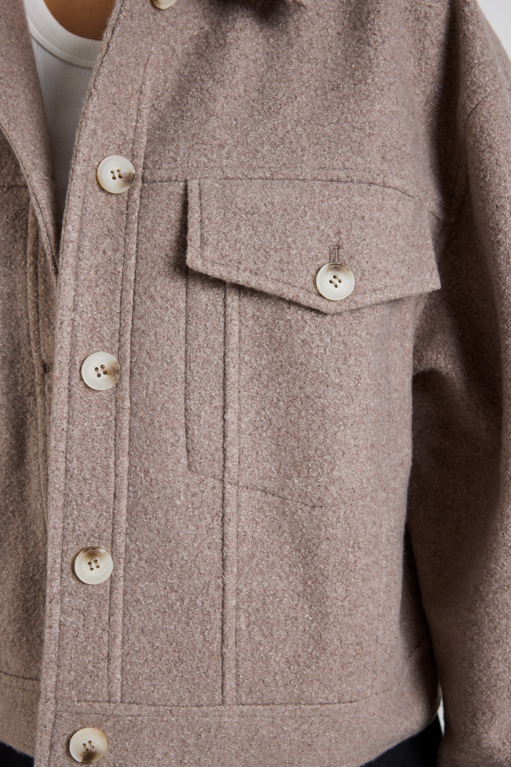 Driver Taupe Boucle Trucker Jacket - Image 4