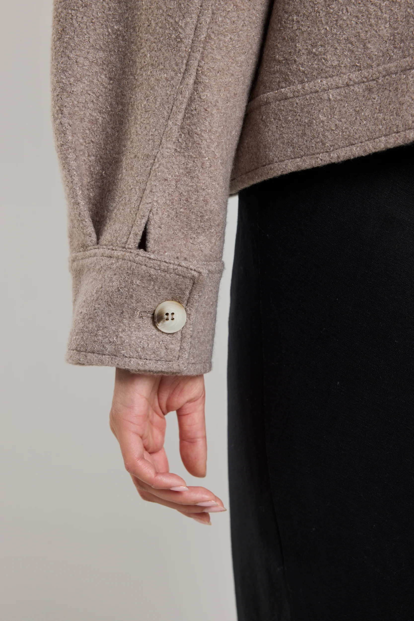 Driver Taupe Boucle Trucker Jacket - Image 5