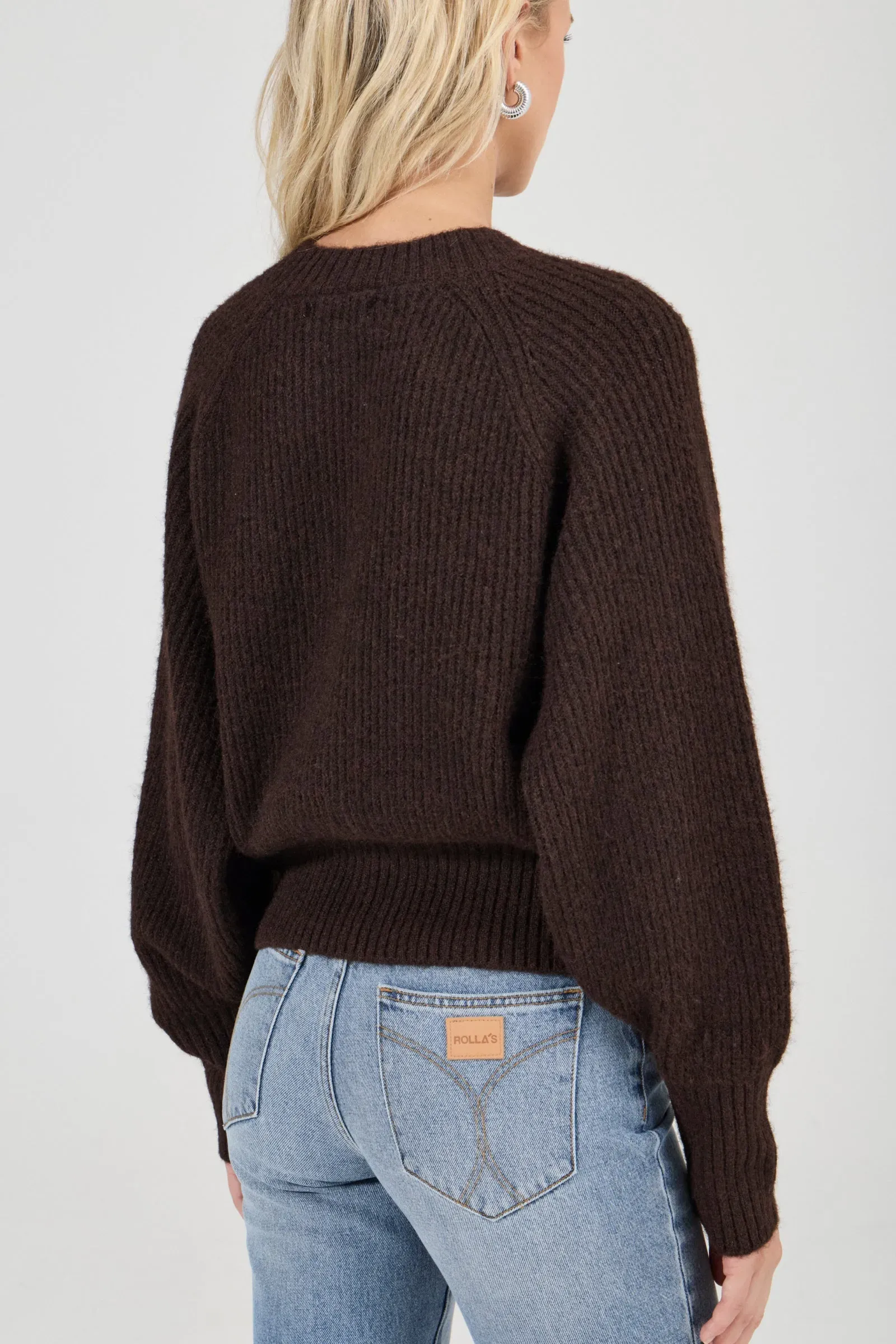 Duchess Chocolate Wool Blend Cardigan - Image 5