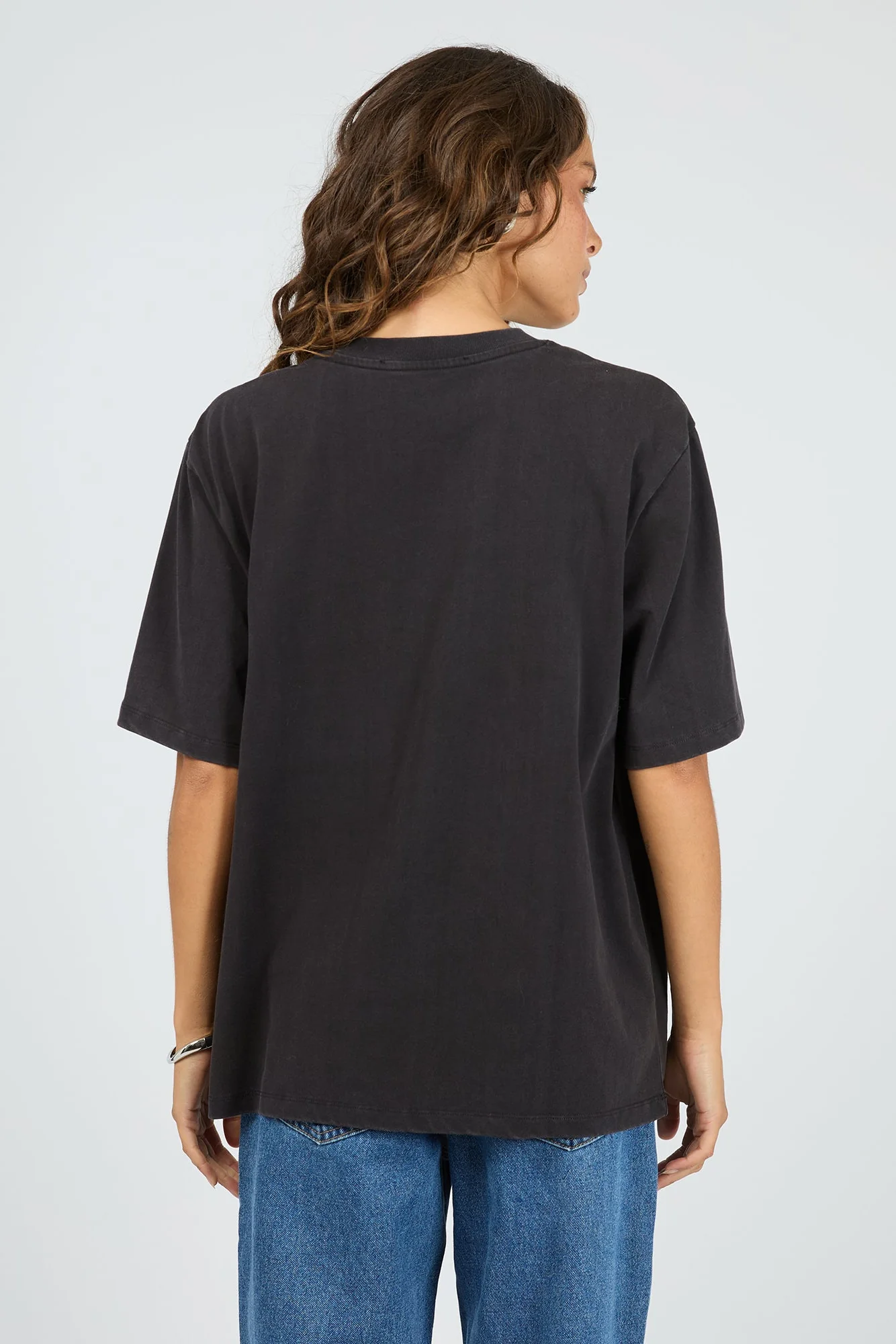 Dystopia Washed Black Graphic Eagle Tee - Image 4