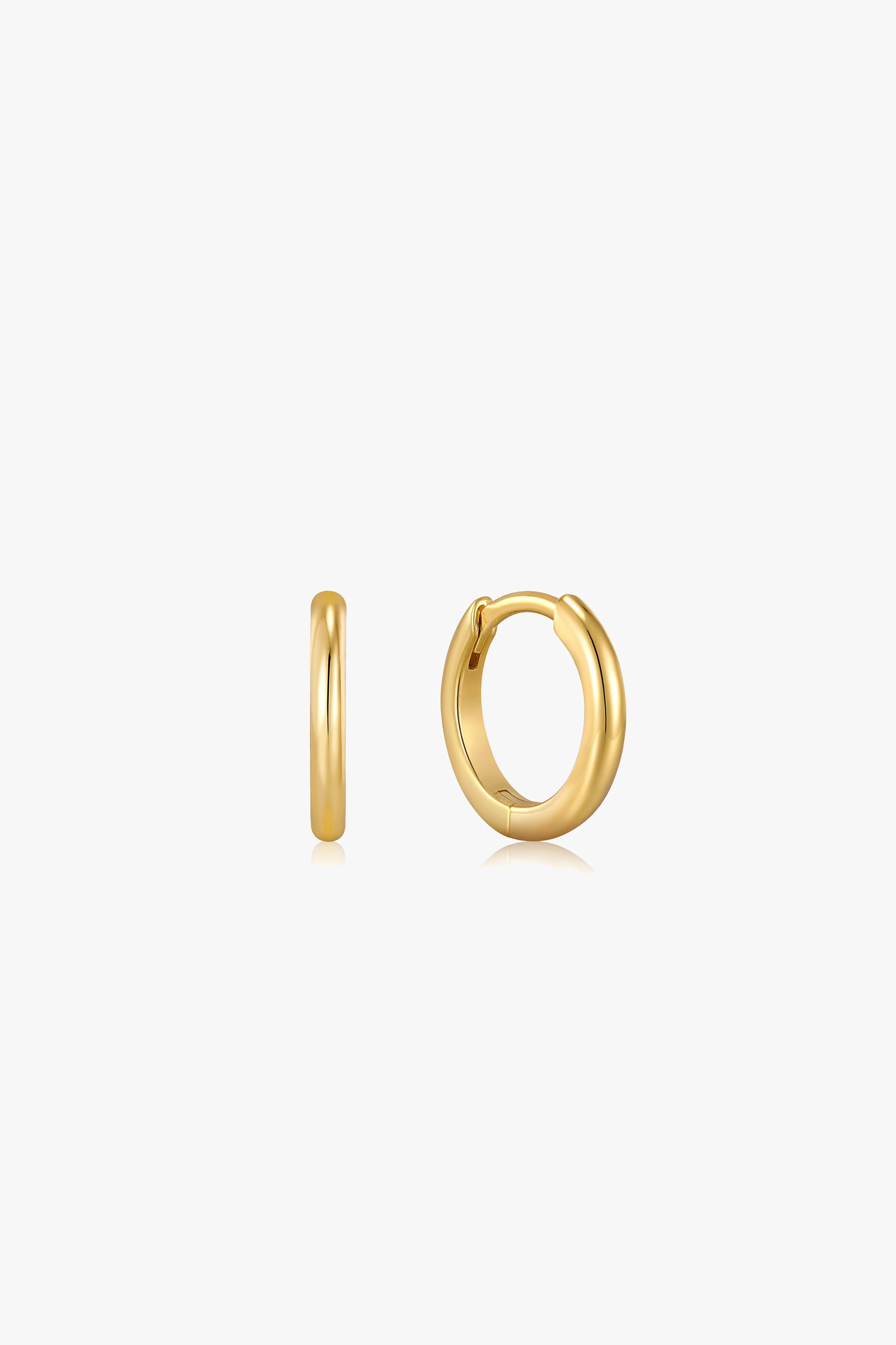 Gold Sparkle Huggie Hoop Earrings
