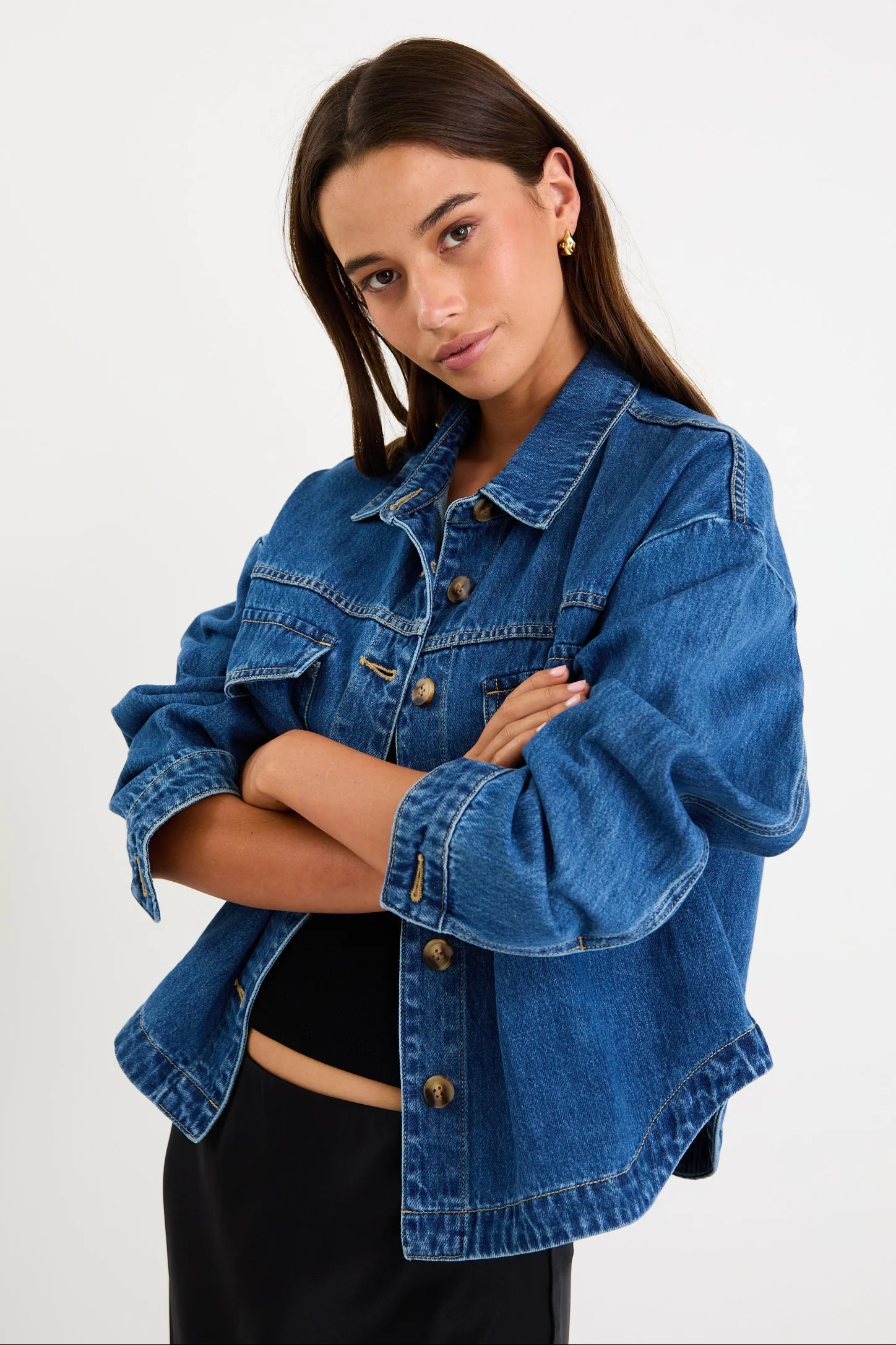 Echo Storm Blue Patch Pocket Denim Jacket - Image 3