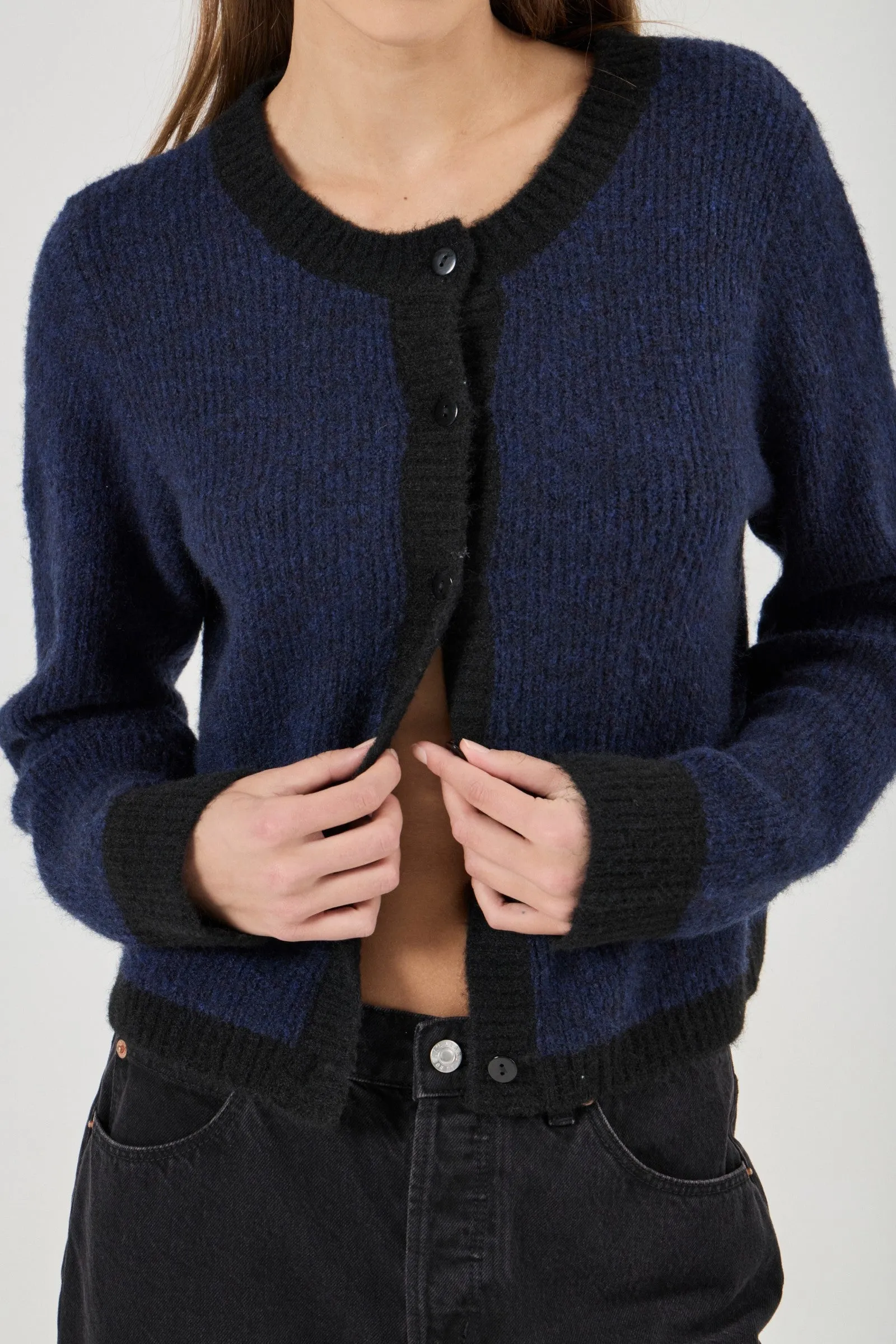 Eclipse Midnight Blue Border Cardigan - Image 2