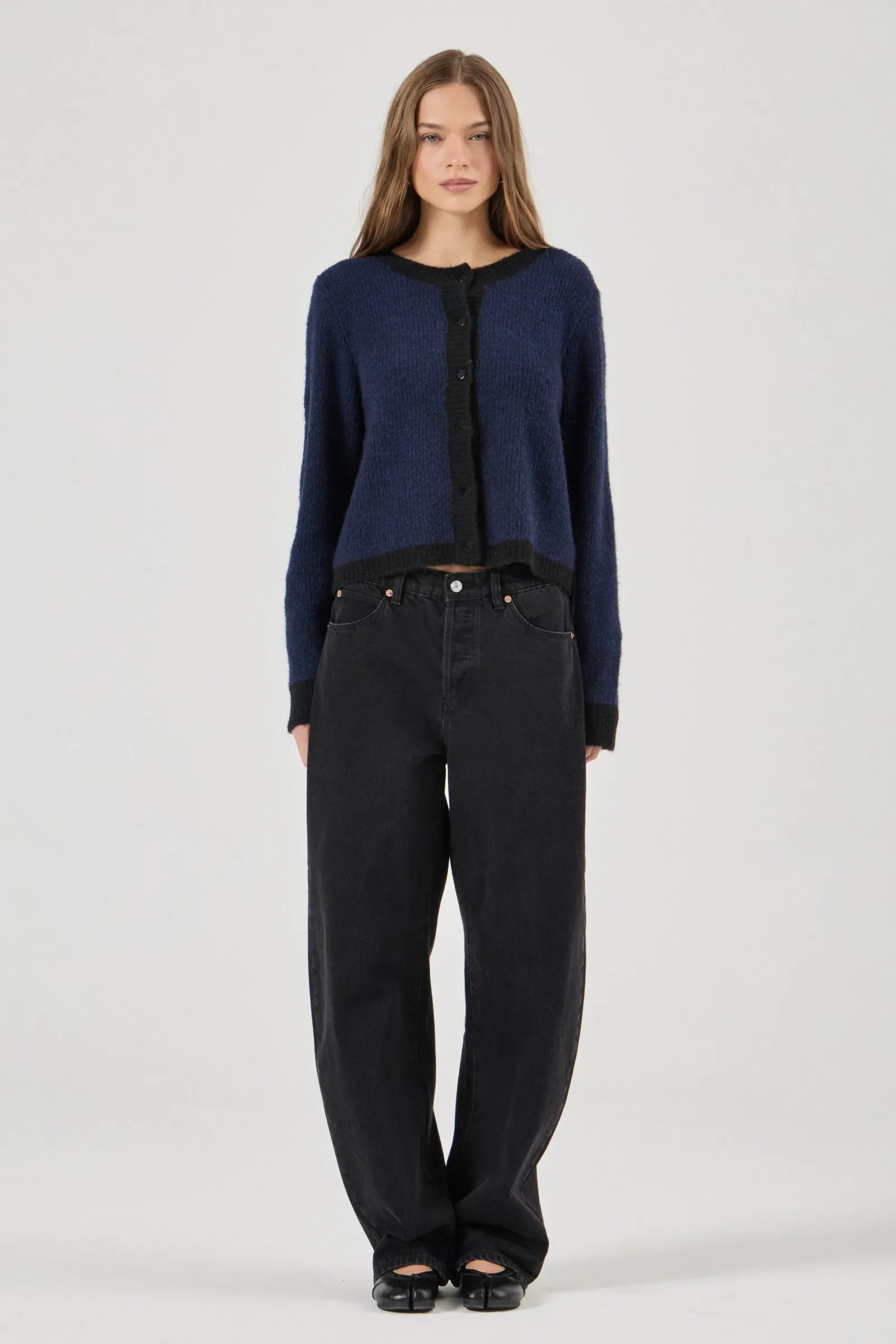 Eclipse Midnight Blue Border Cardigan - Image 3