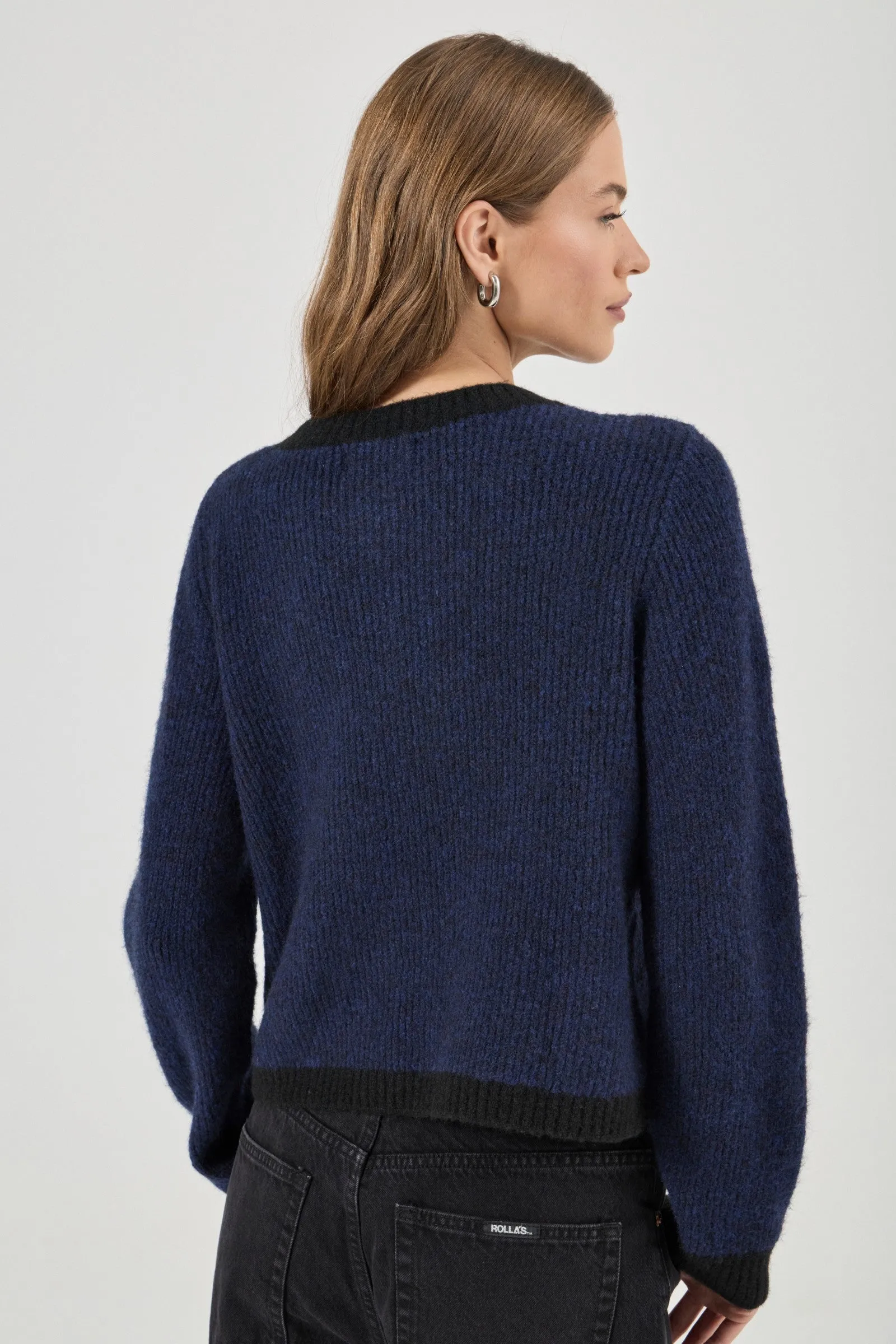 Eclipse Midnight Blue Border Cardigan - Image 4