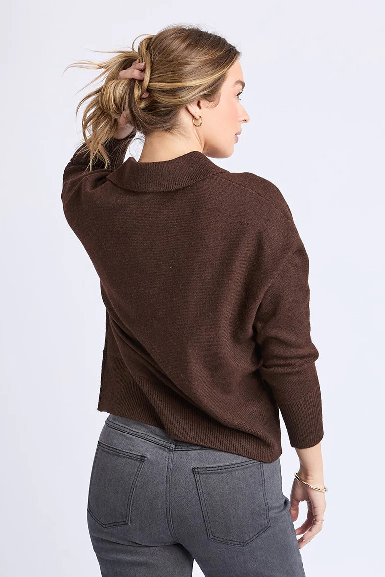 Elea Coffee Knit Polo - Image 4