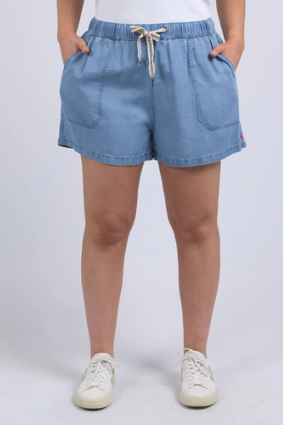 Elliot Mid Blue Denim Chambray Tie Short - Image 2