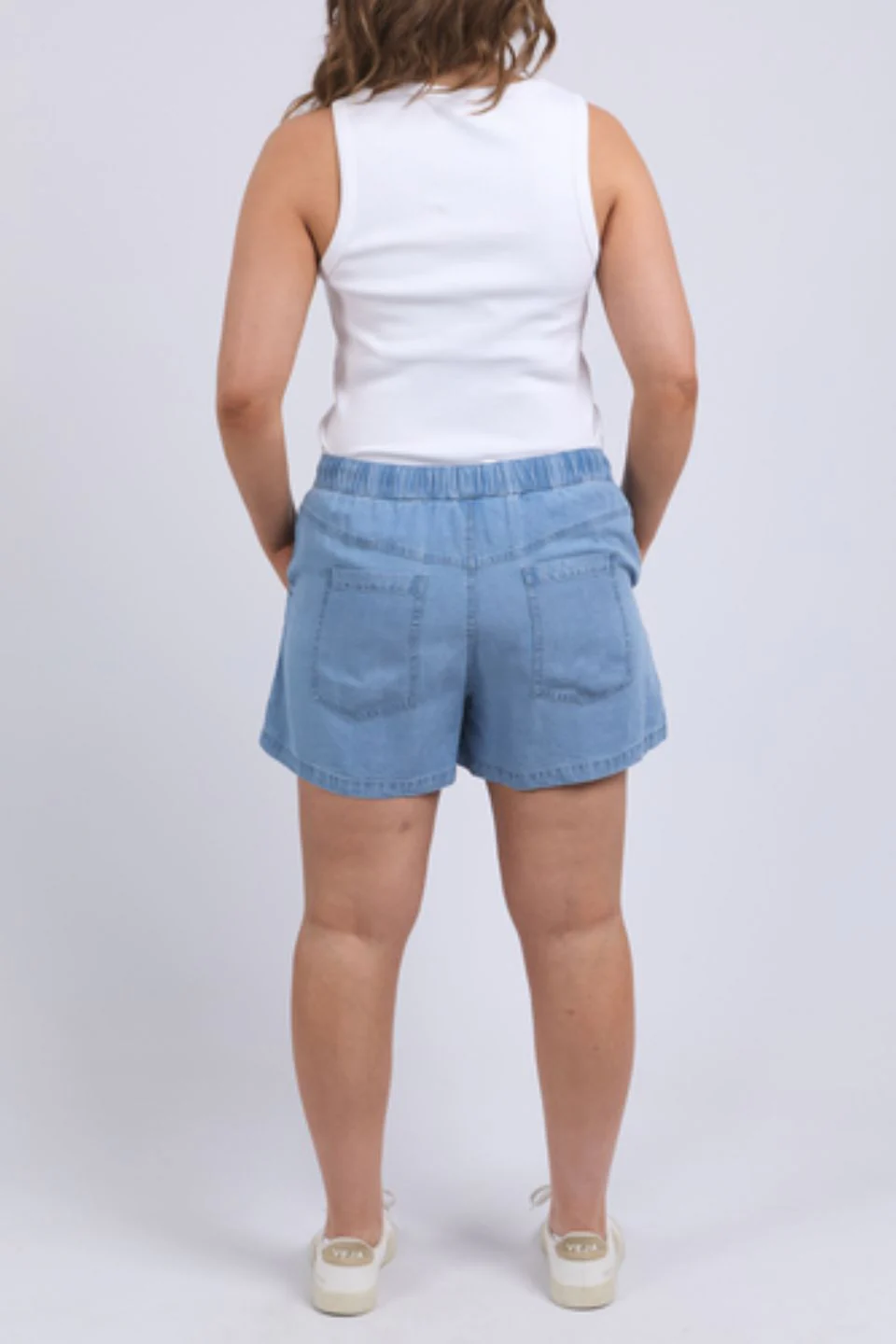 Elliot Mid Blue Denim Chambray Tie Short - Image 4