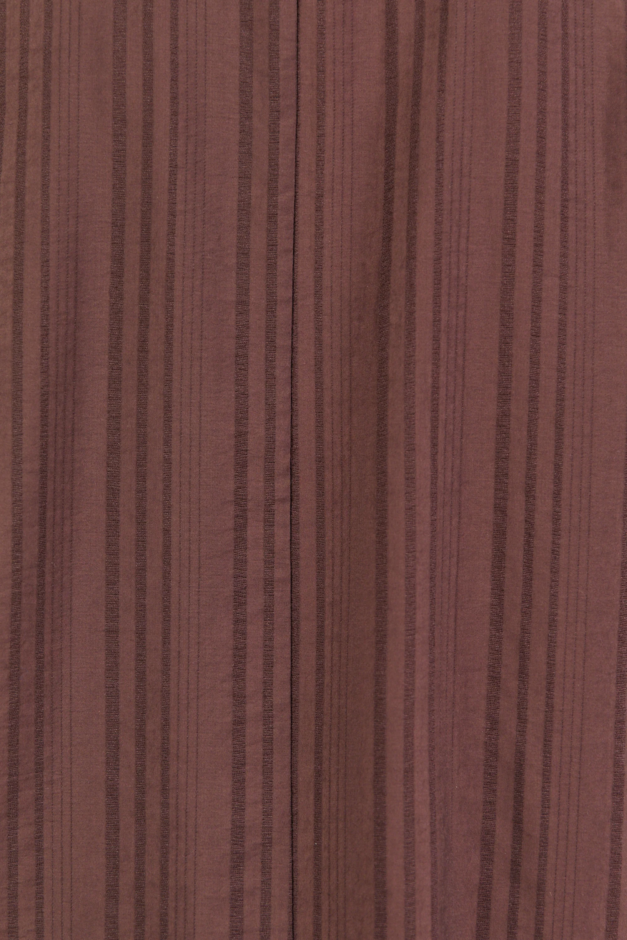 Embrace Chocolate Self Stripe Shirred Neck LS Top - Image 7