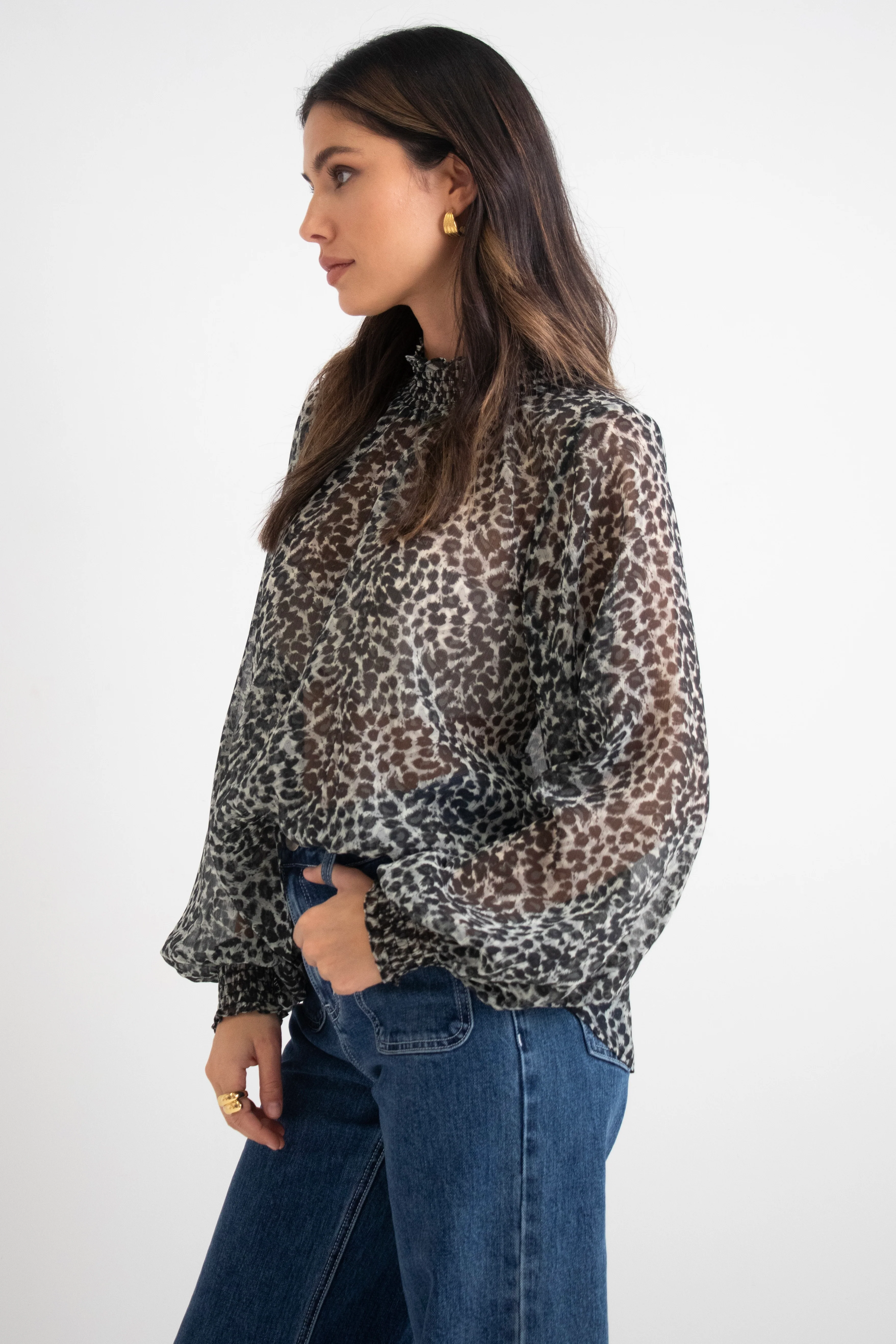 Emphatic Charcoal Animal Frill Front LS Top - Image 5