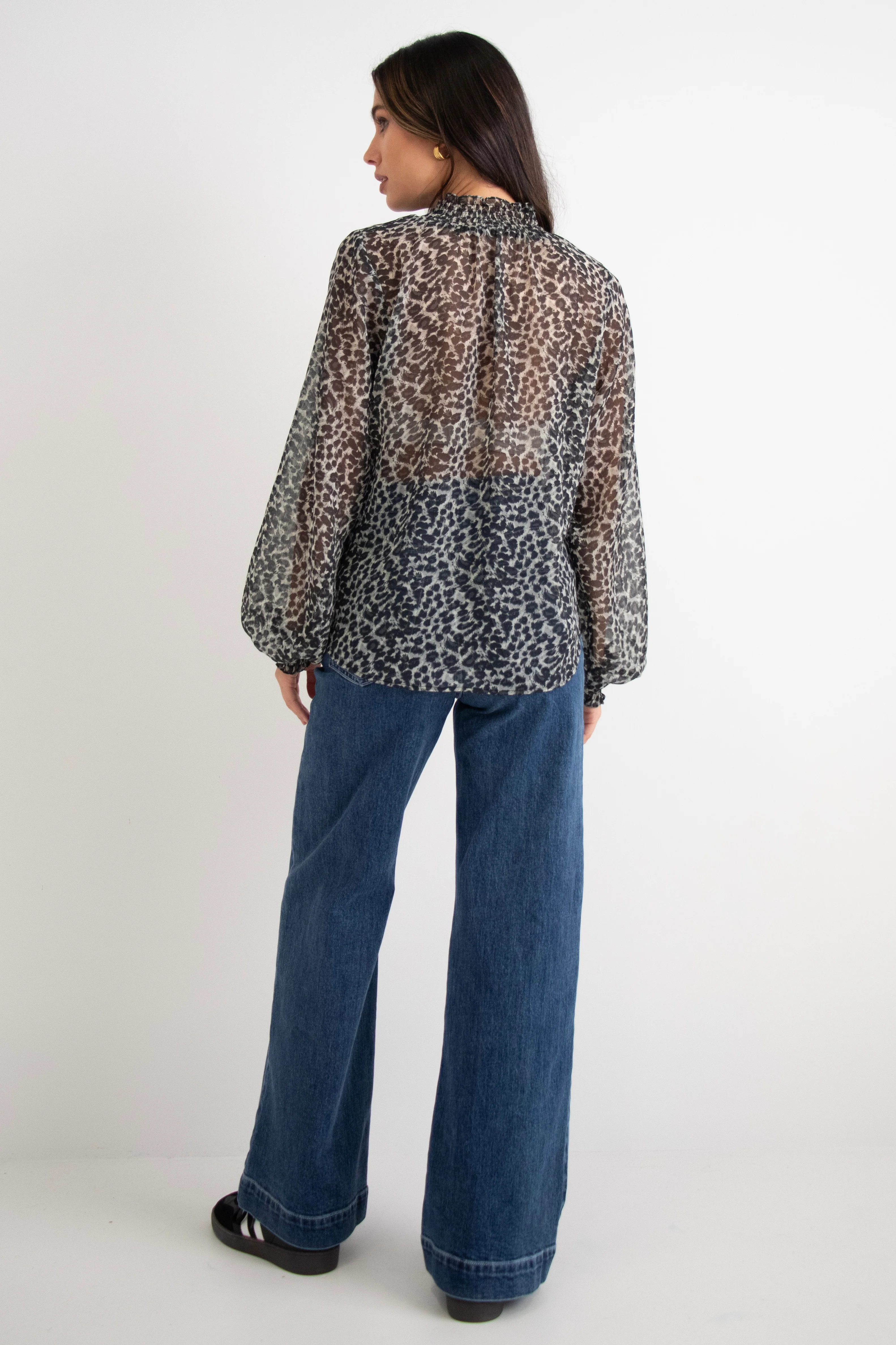 Emphatic Charcoal Animal Frill Front LS Top - Image 6