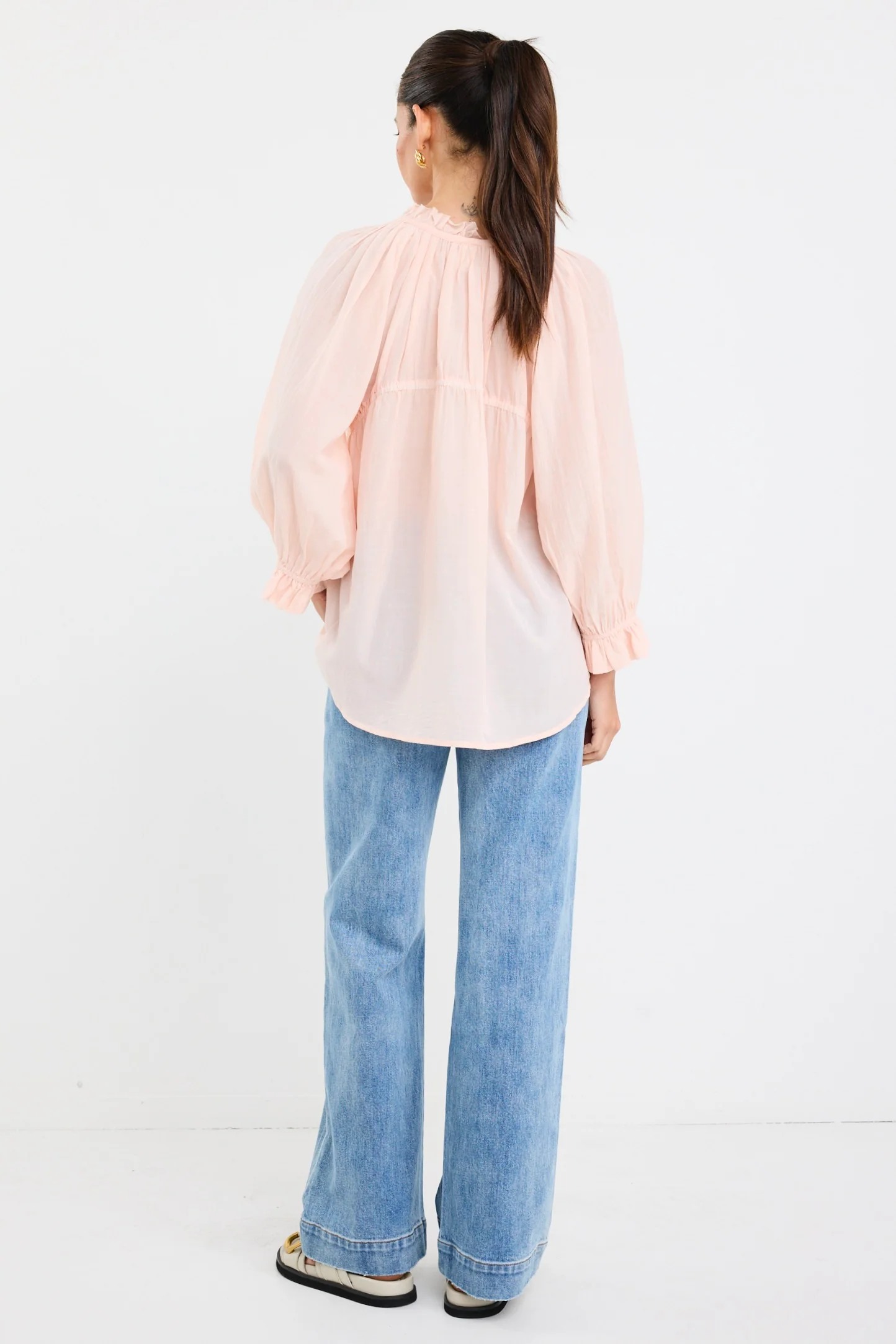 Expression Rosewater Voile SS Tie Front Top - Image 4