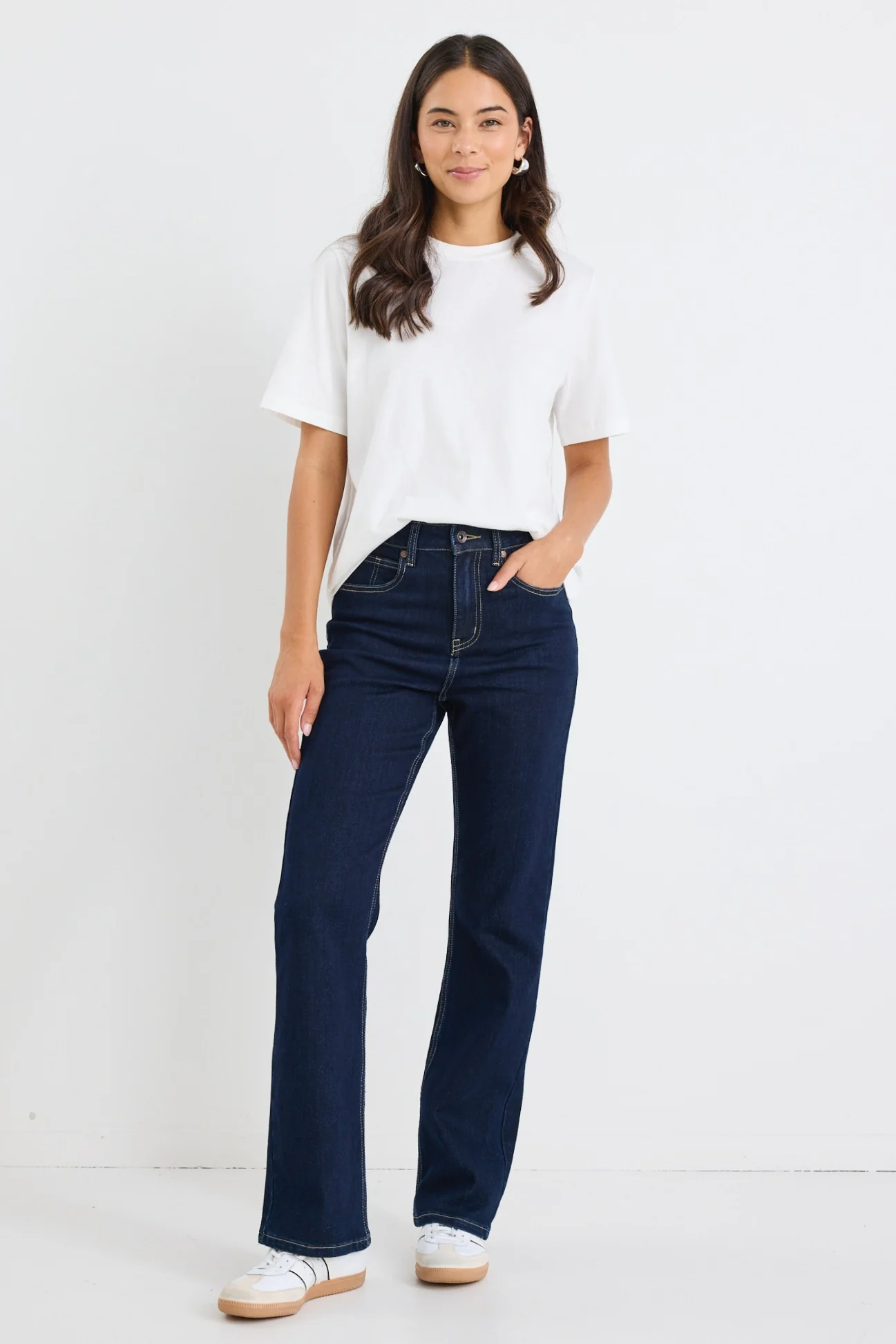 Farah Indigo High Rise Slim Straight Jean - Image 3