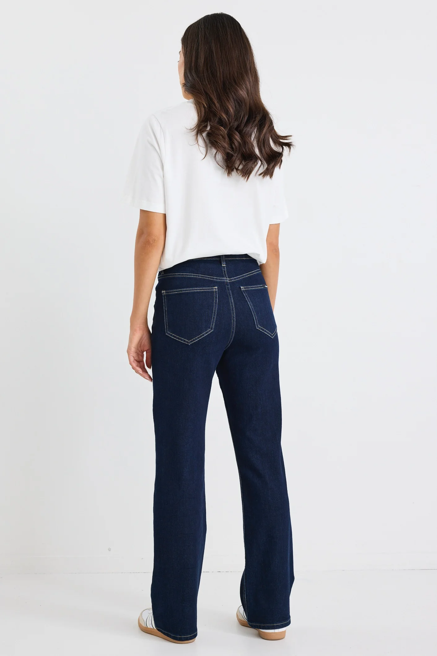 Farah Indigo High Rise Slim Straight Jean - Image 5