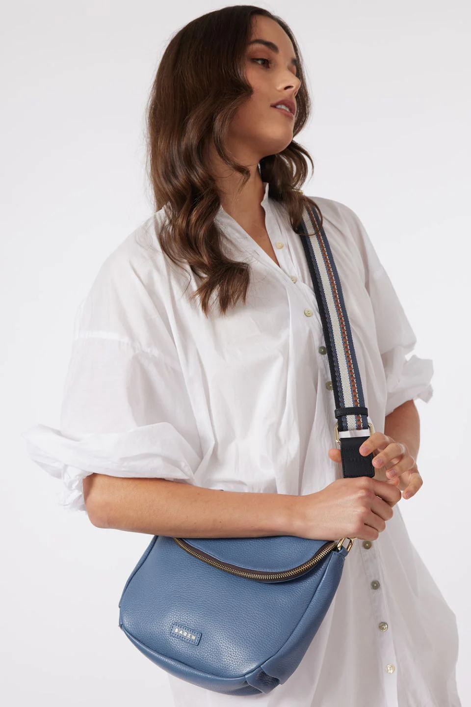 Feature Black + White + Navy Webbing Strap - Image 3