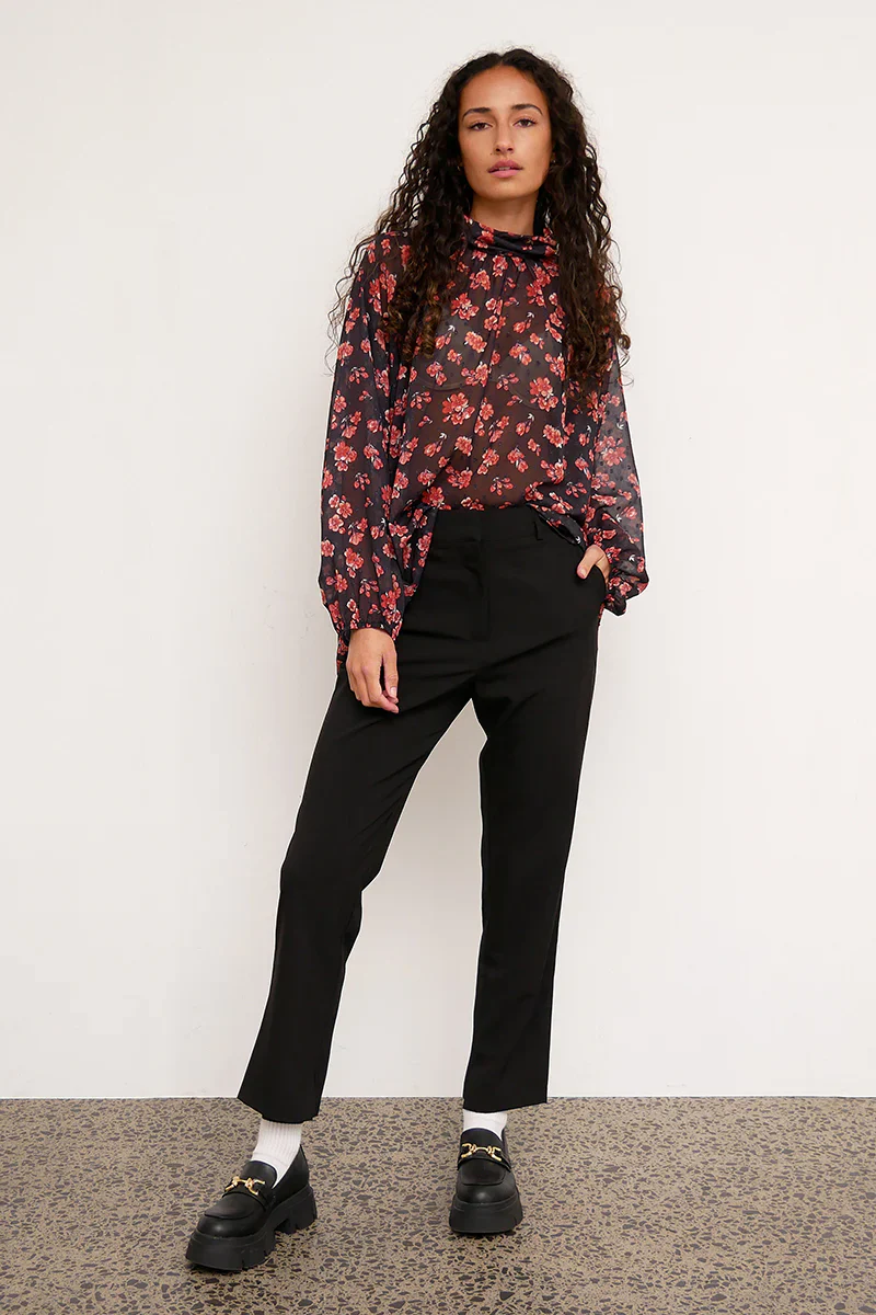 Floret High Neck Red Floral Top - Image 3