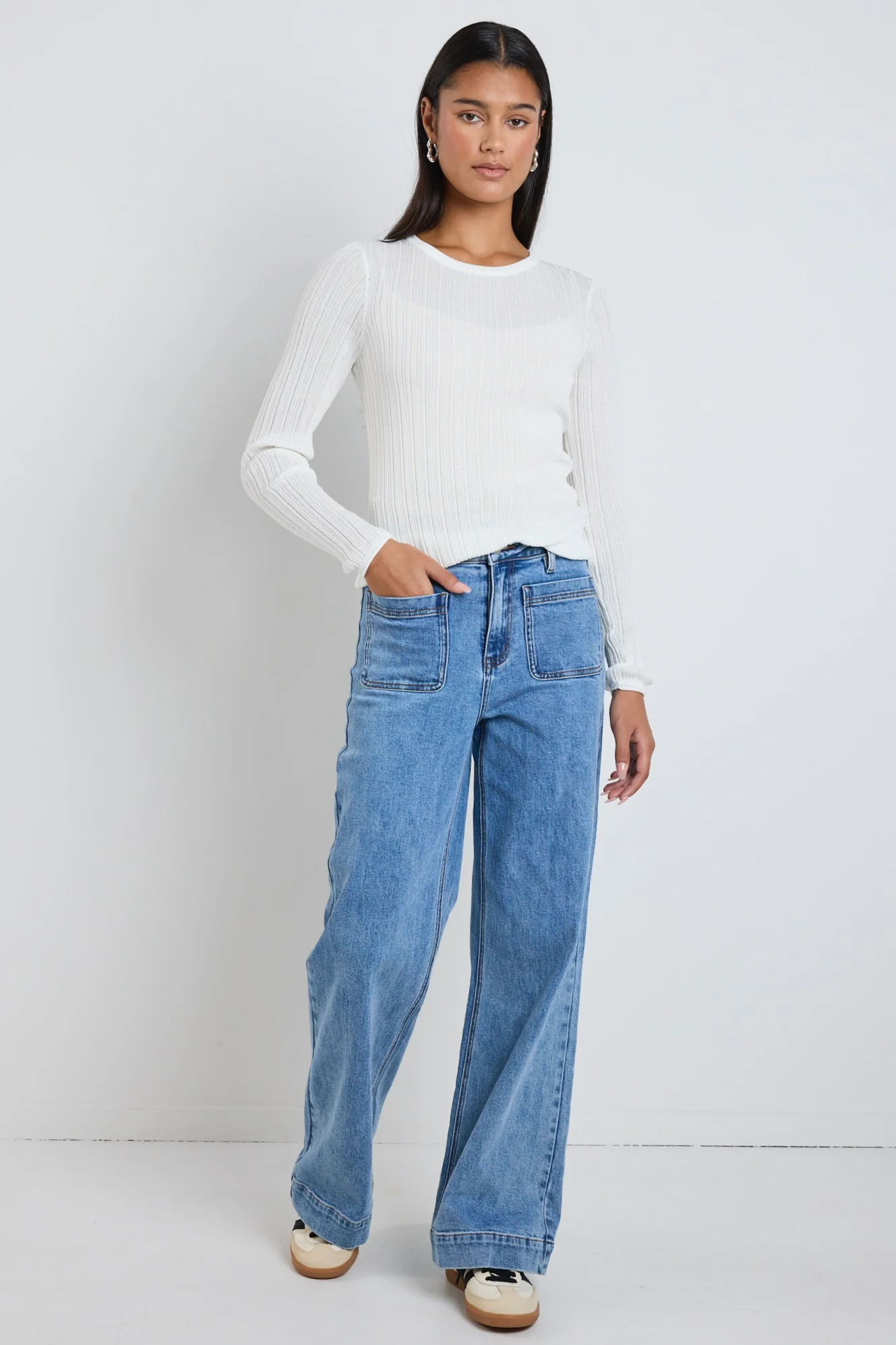 Fragment Ivory Sheer LS Knit Top - Image 4