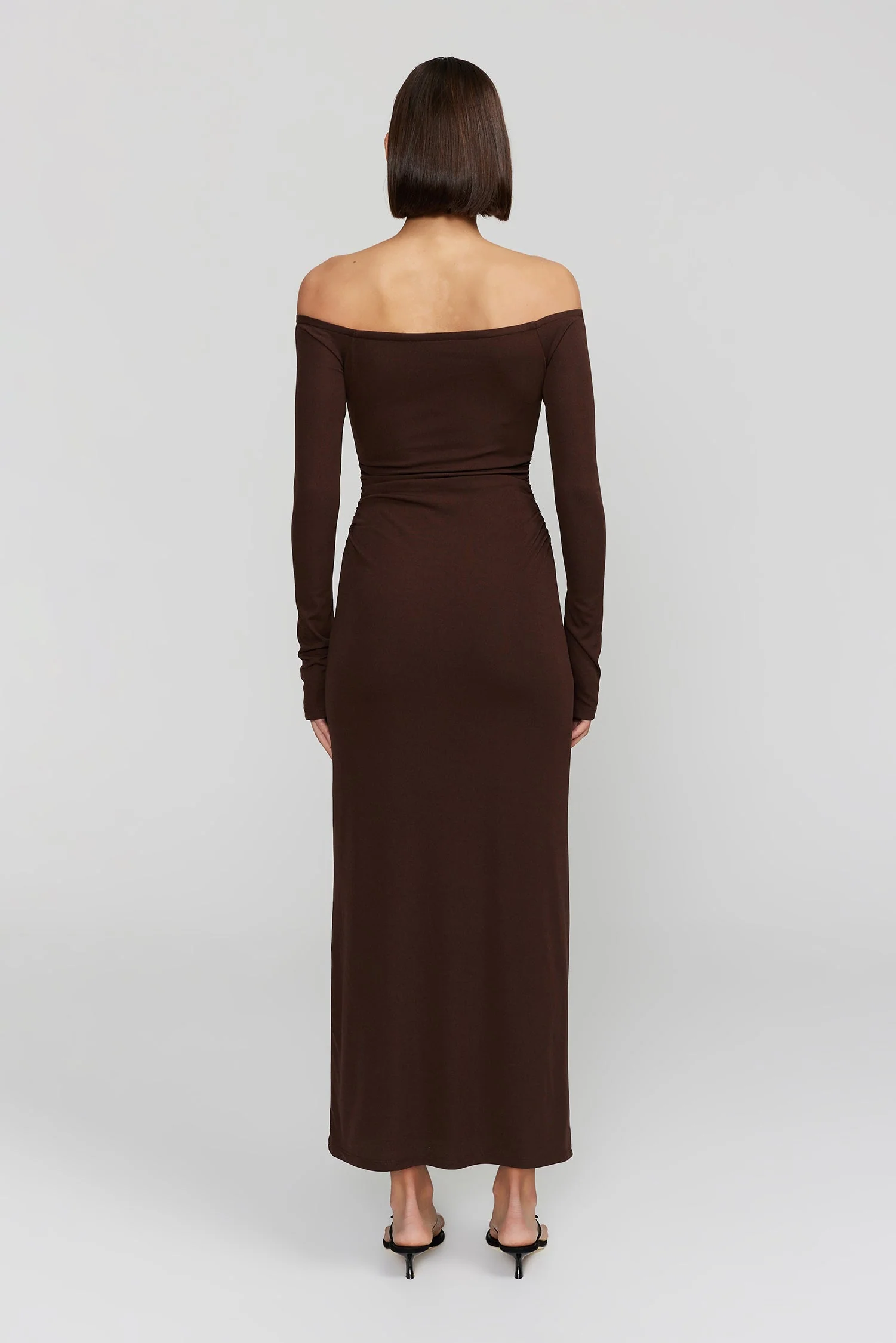 Frankie Carob LS Off Shoulder Midi Dress - Image 4