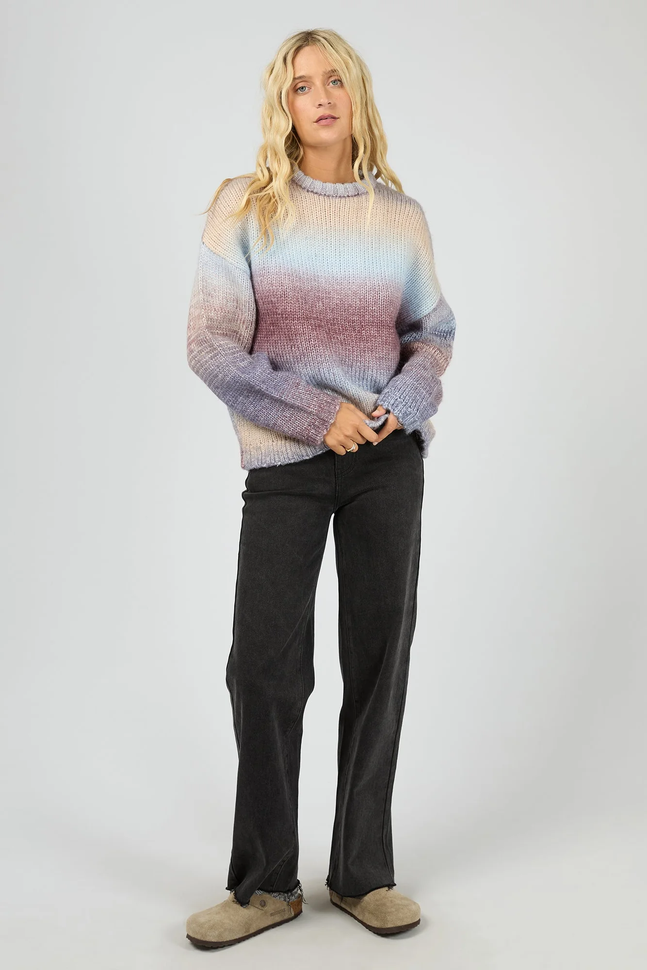 Fray Lilac Multi Gradient Wool Blend Knit - Image 3
