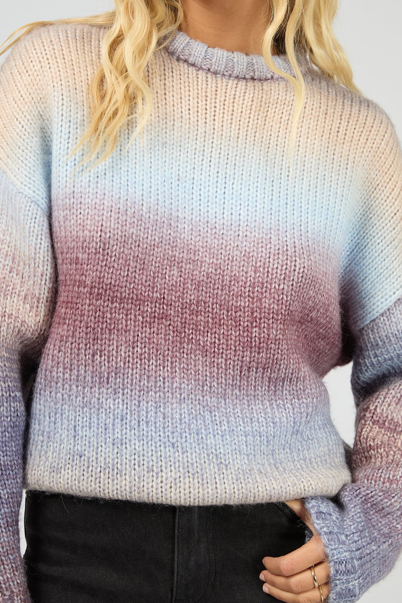 Fray Lilac Multi Gradient Wool Blend Knit - Image 4