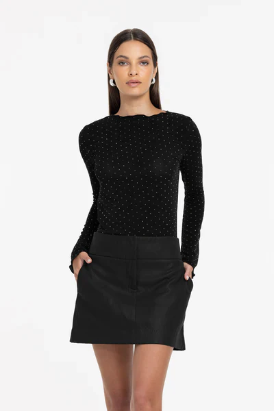 Gigi Black Diamante LS Top - Image 2