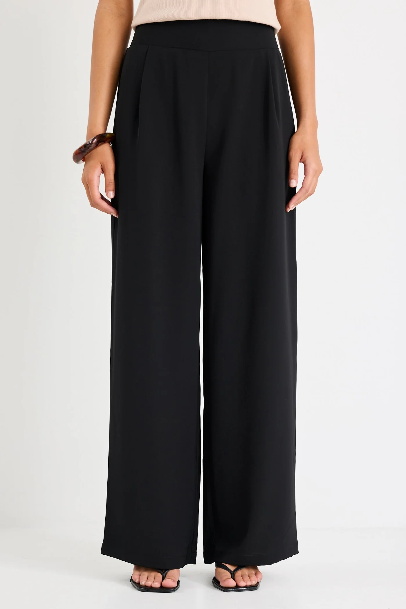 Guardian Black Linen Viscose Elastic Back Pants - Image 4