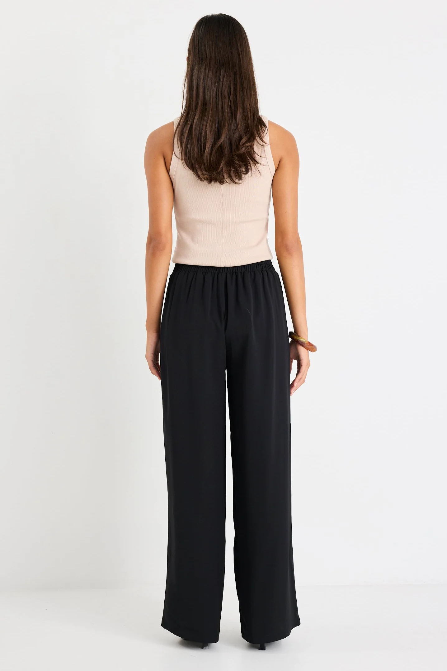 Guardian Black Linen Viscose Elastic Back Pants - Image 6