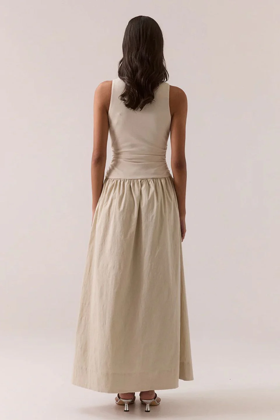 Hari Creme Silver Hardware Sleeveless Maxi Dress - Image 4