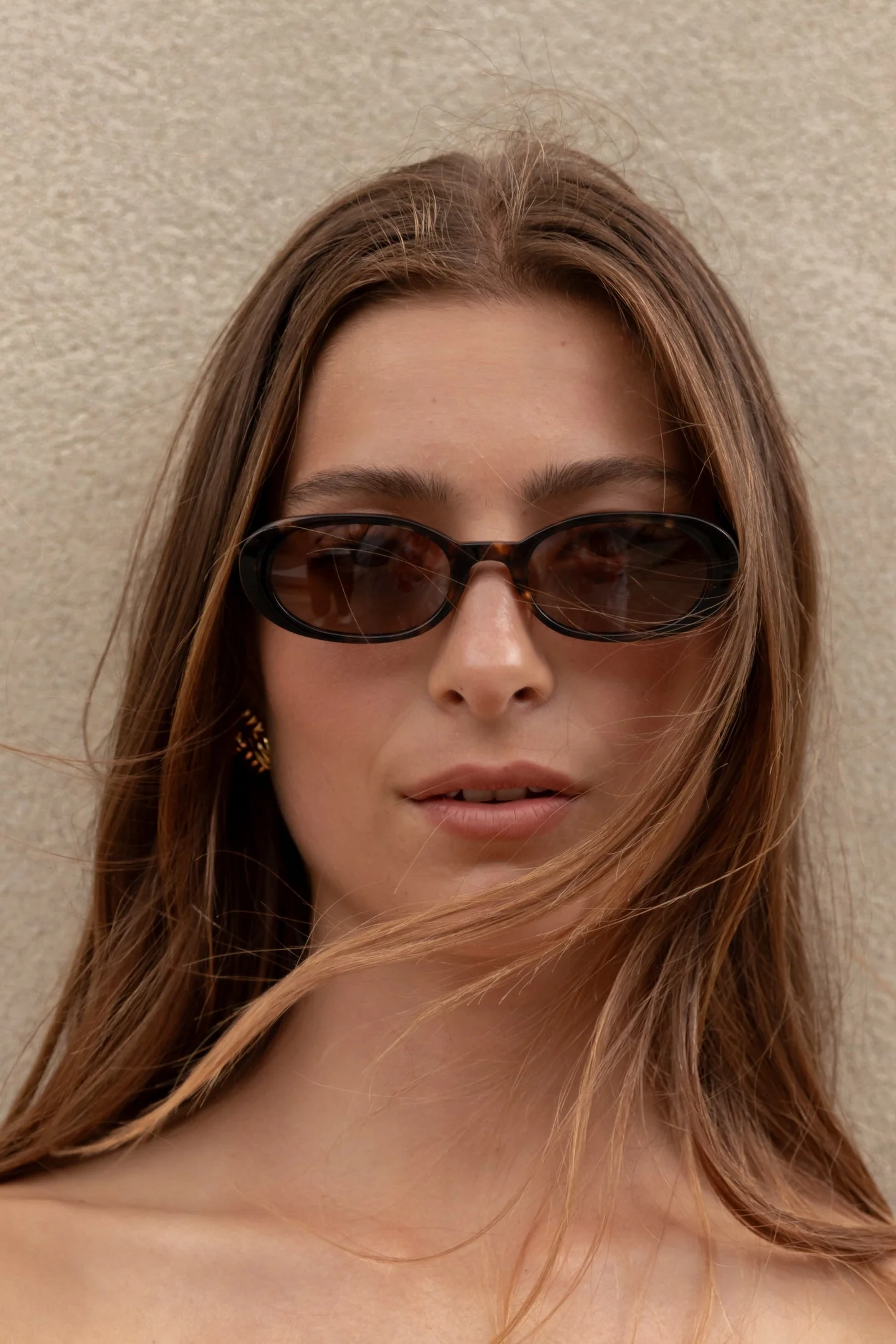 Havana Tort Narrow Oval Sunglasses