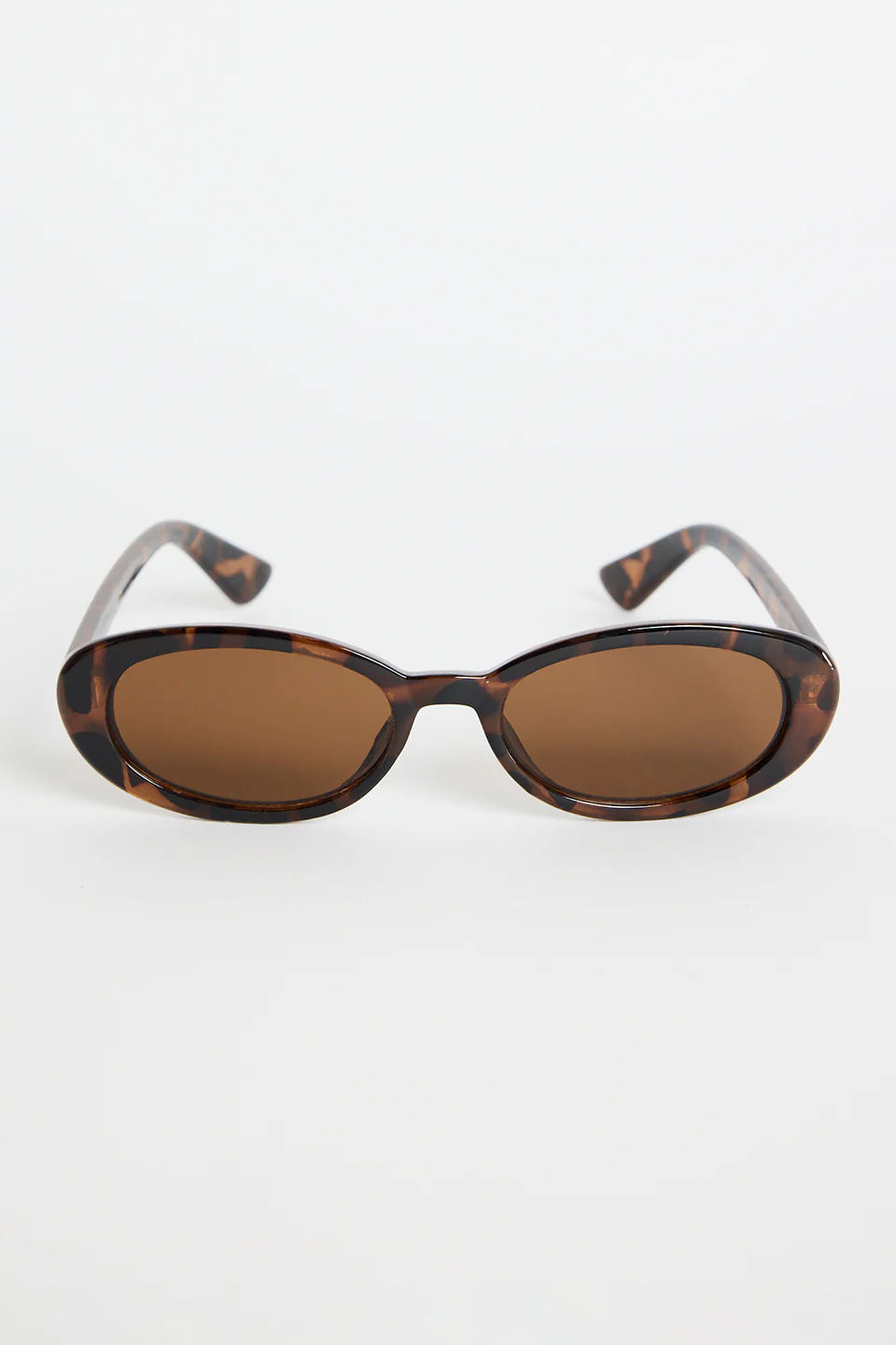 Havana Tort Narrow Oval Sunglasses - Image 2
