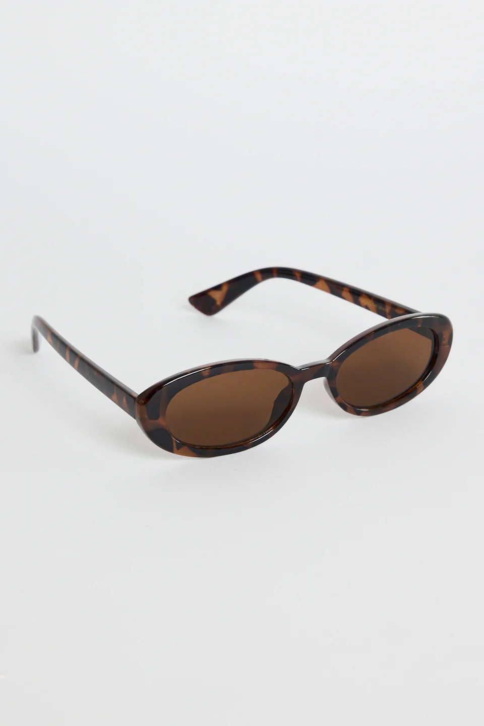 Havana Tort Narrow Oval Sunglasses - Image 4