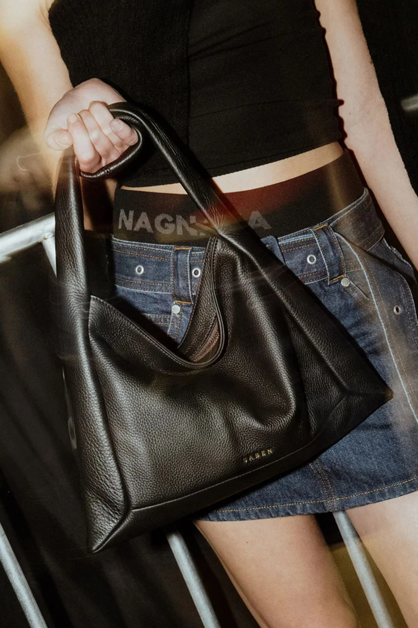 Hazel Black Luxe Shoulder Bag - Image 4