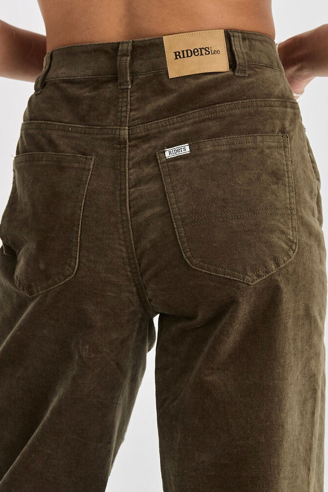 Hi Wide Deep Olive Cord Pant - Image 4