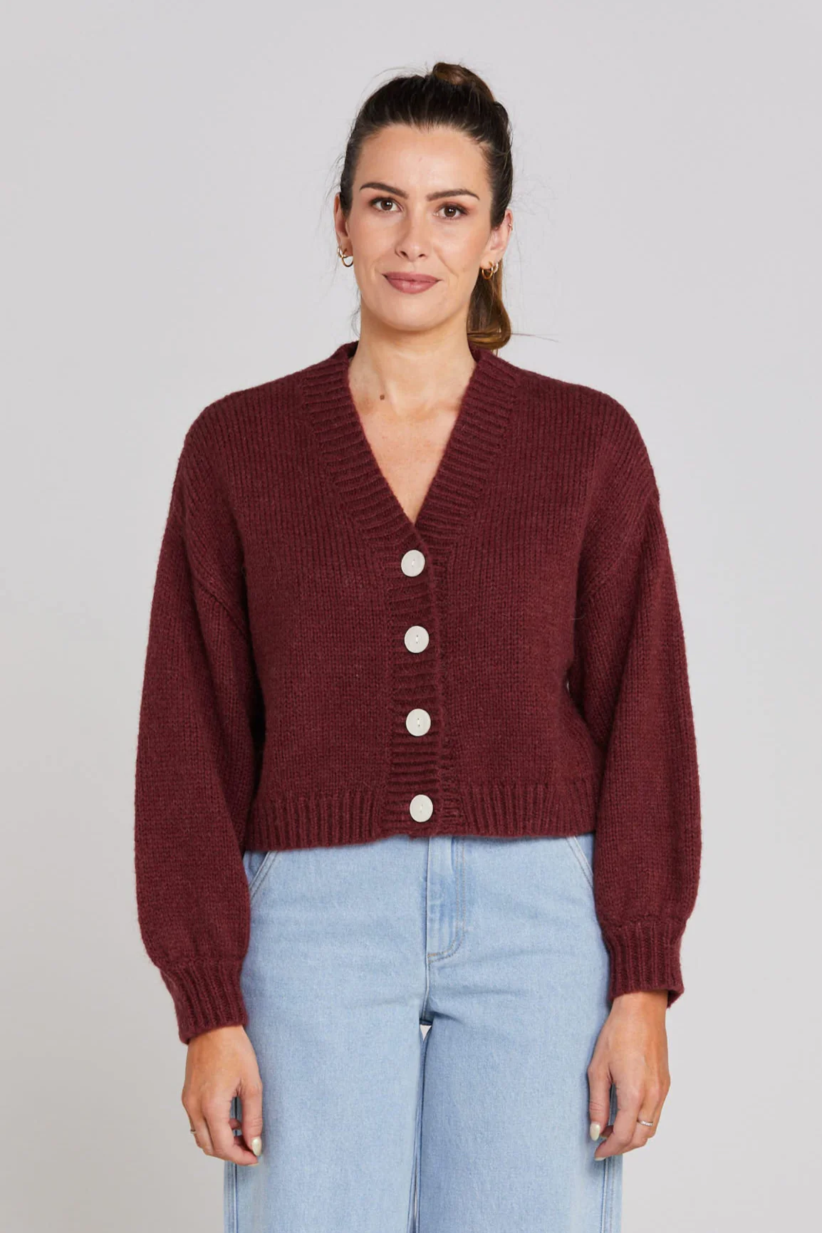 Huddle Winter Rouge Wool Cardigan