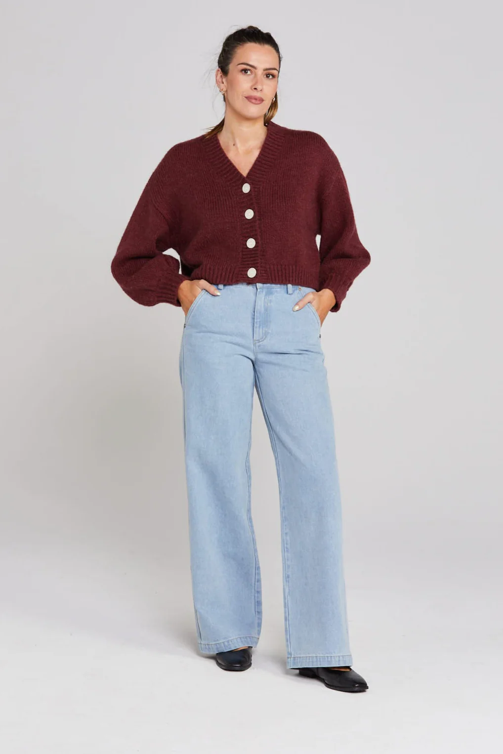 Huddle Winter Rouge Wool Cardigan - Image 2