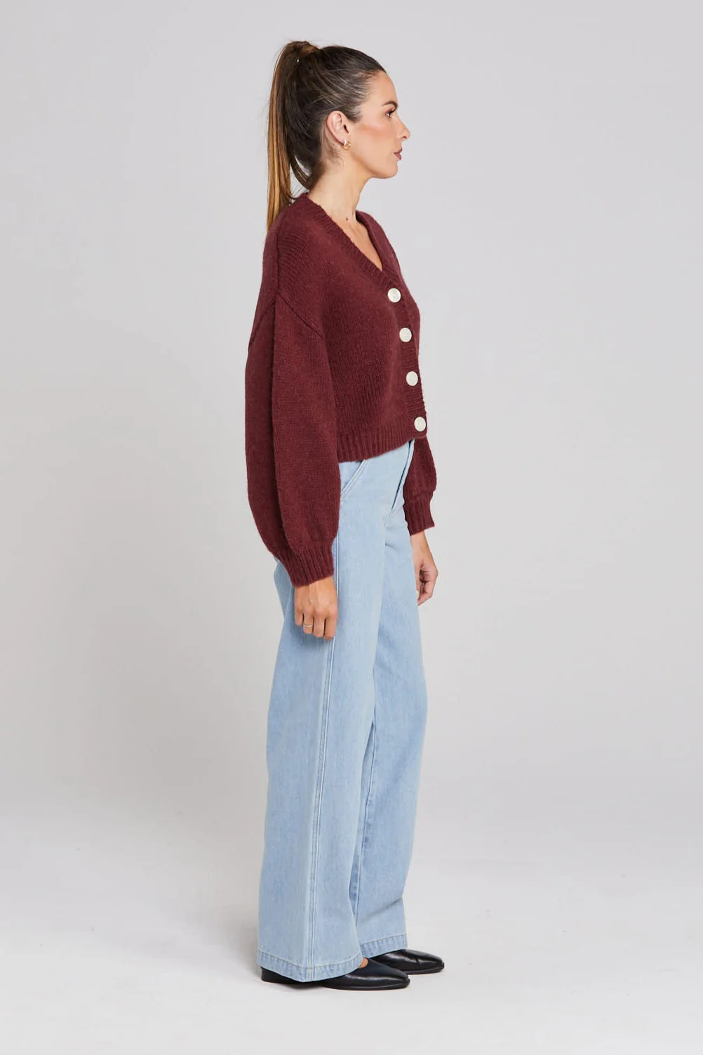 Huddle Winter Rouge Wool Cardigan - Image 3