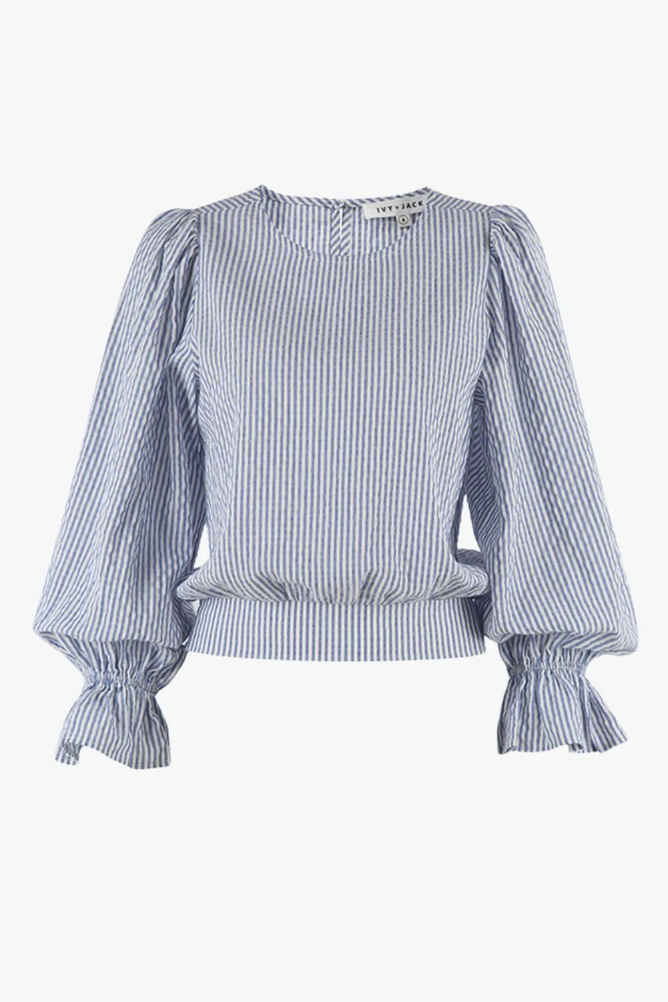 Imagine Blue Stripe Shirred Back LS Top - Image 6